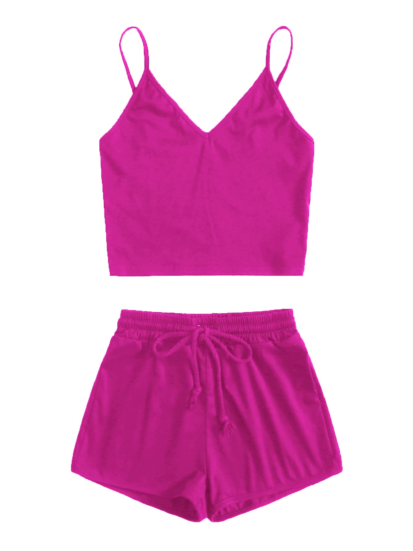 SweatyRocks Women's 2 Piece Outfit - Sleeveless Crop Top & High Waist Shorts Set | Summer Casual Wear, Beach Vacation, Gym Yoga Outfits