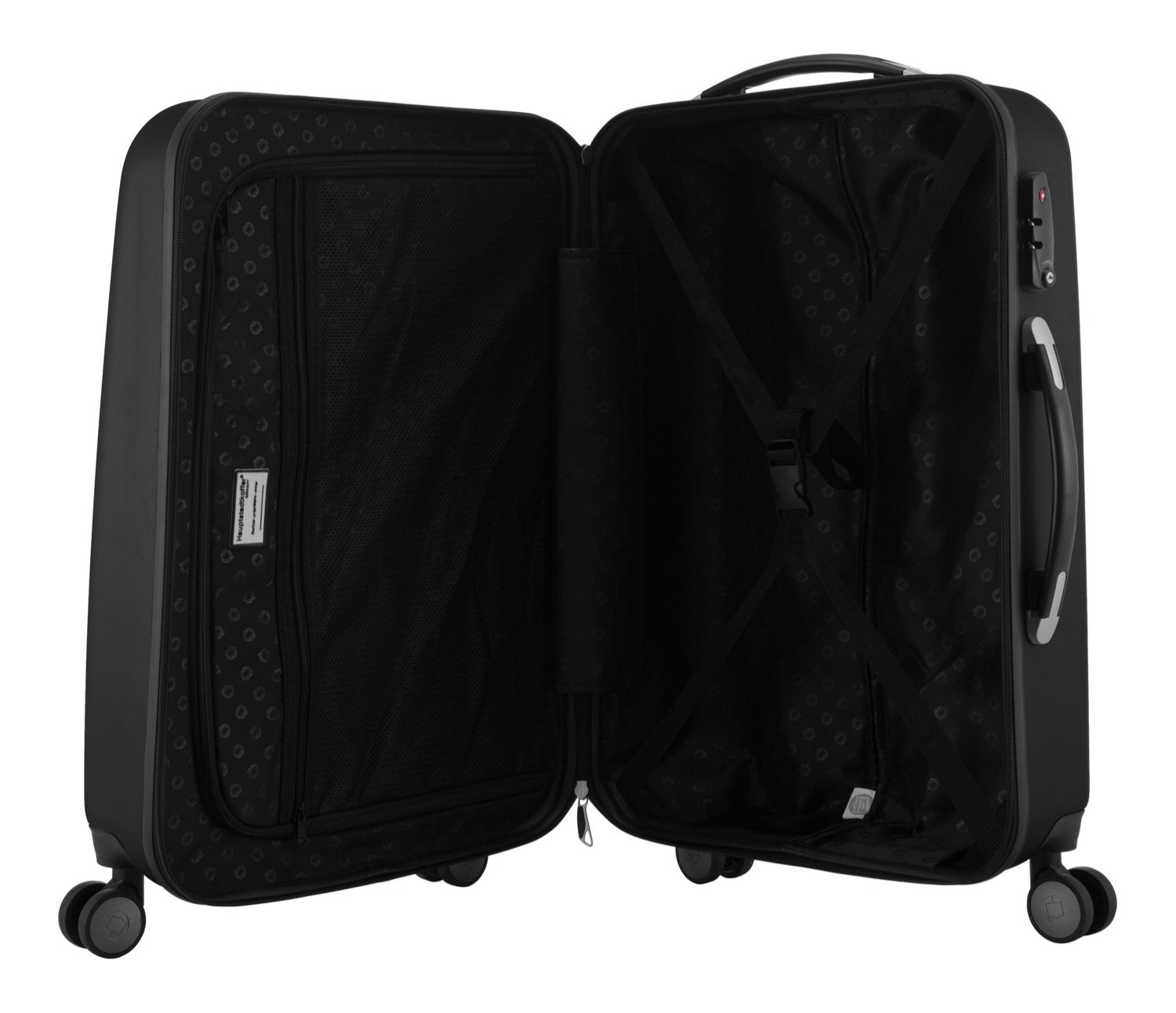 Premium 55cm Black Hand Luggage Carry-On Suitcase - Lightweight & Durable for Business Travel, Weekend Getaways & Airplane Cabin Use