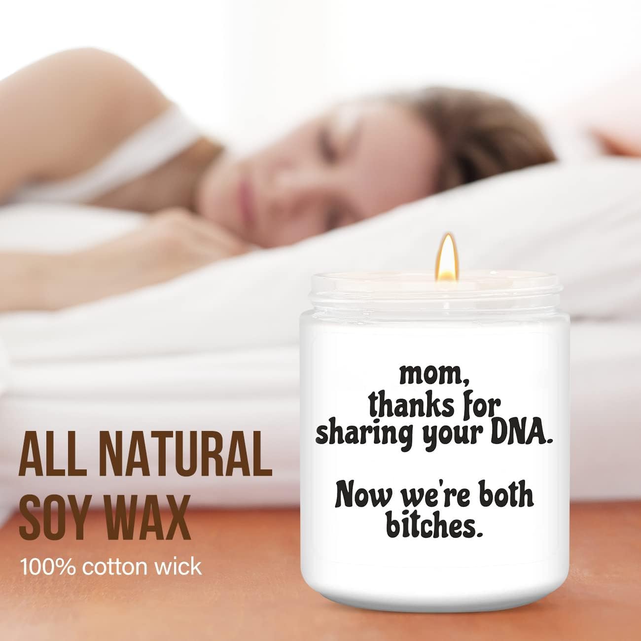 Lavender Scented Candles for Women - Funny Birthday Gifts for Mom, Unique Mother's Day, Thanksgiving & Christmas Presents from Daughter or Son | Relaxing Aromatherapy for Home, Spa & Meditation