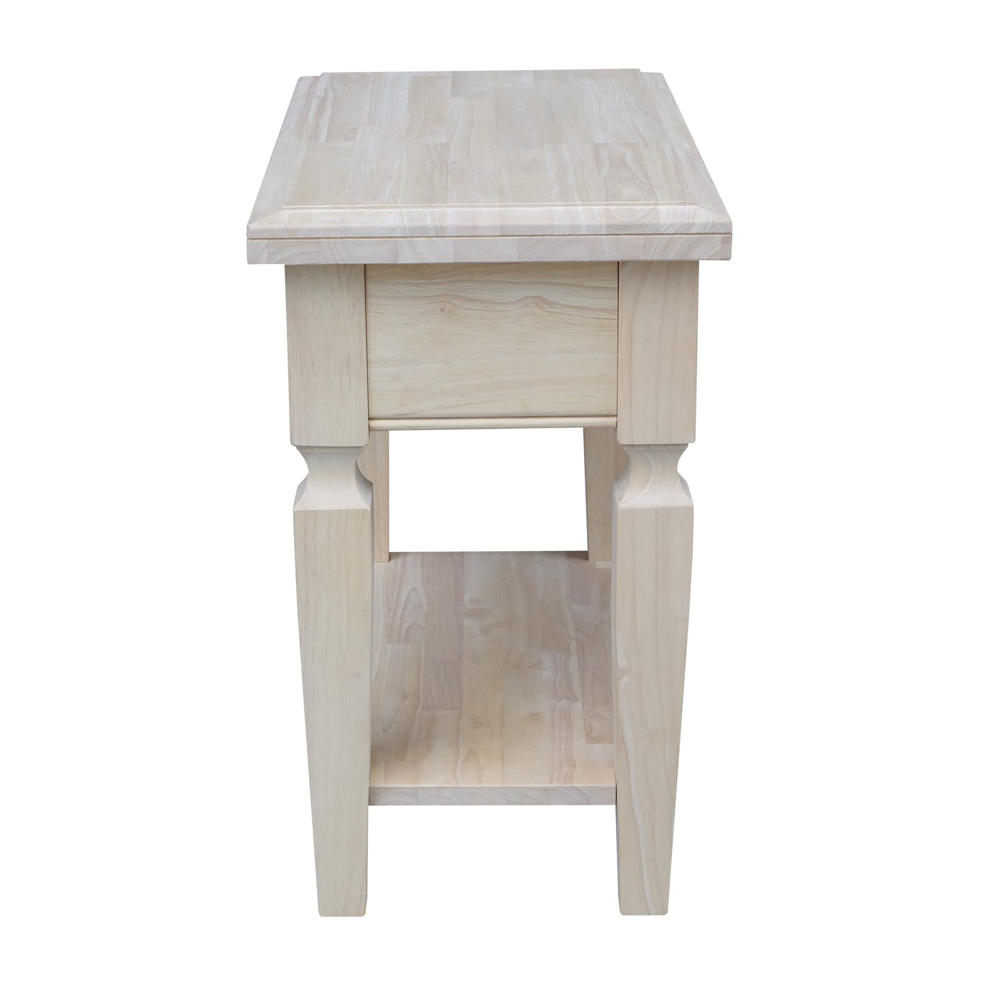IC International Concepts Vista Side Table - Unfinished Wood End Table for Living Room, Bedroom, Office Decor | Versatile Small Accent Table for Home, Apartment & Workspace