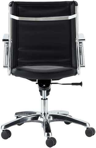 Eurotech Europa Genuine Leather Mid Back Office Chair - Black LE822 - Ergonomic Support for Home & Office Workspaces