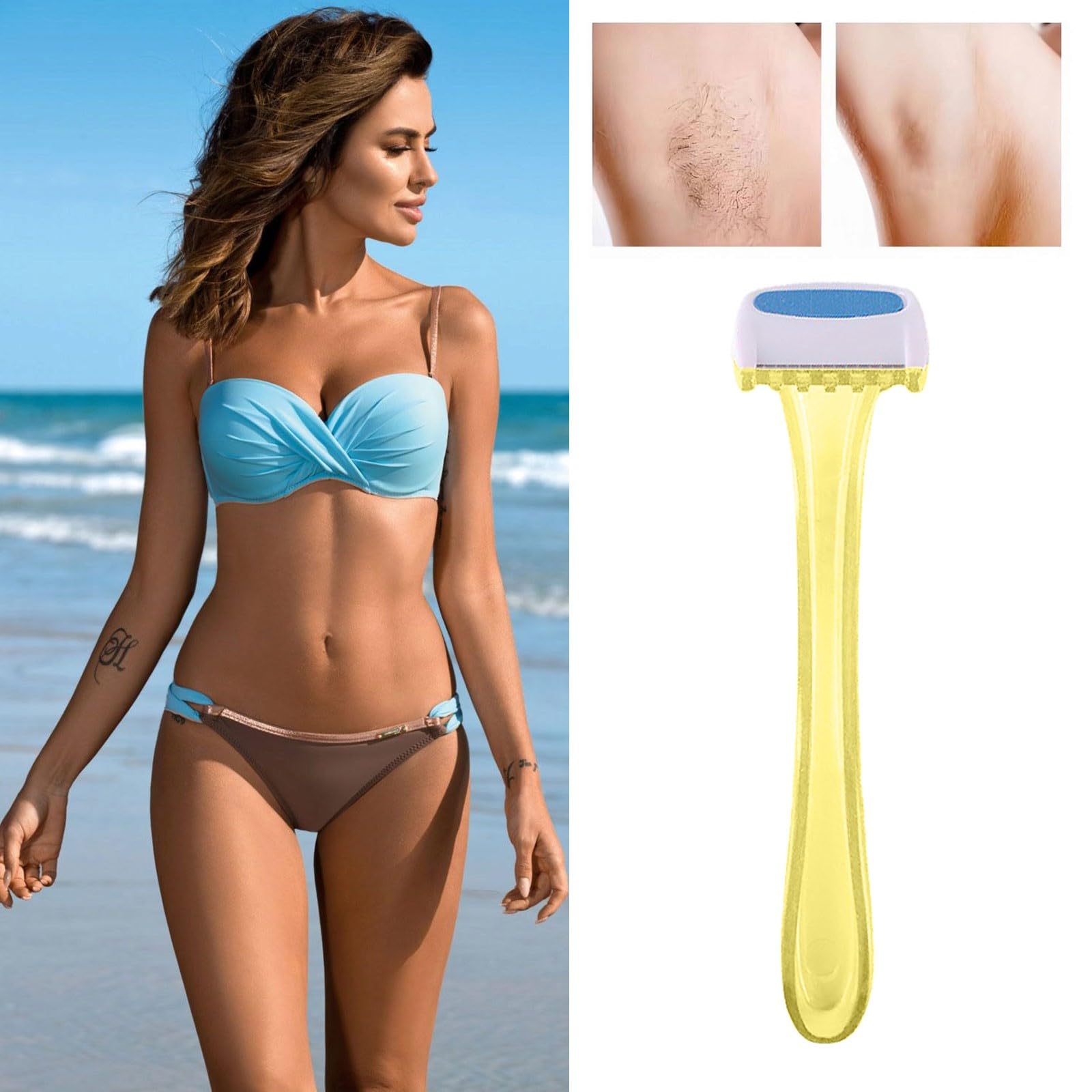 Professional Steel Manual Epilator for Women - Eyebrow Razor, Facial Hair Shaver & Body Hair Trimmer for Legs, Arms & More | Smooth Hair Removal at Home | Perfect for Travel, Gym & Daily Grooming
