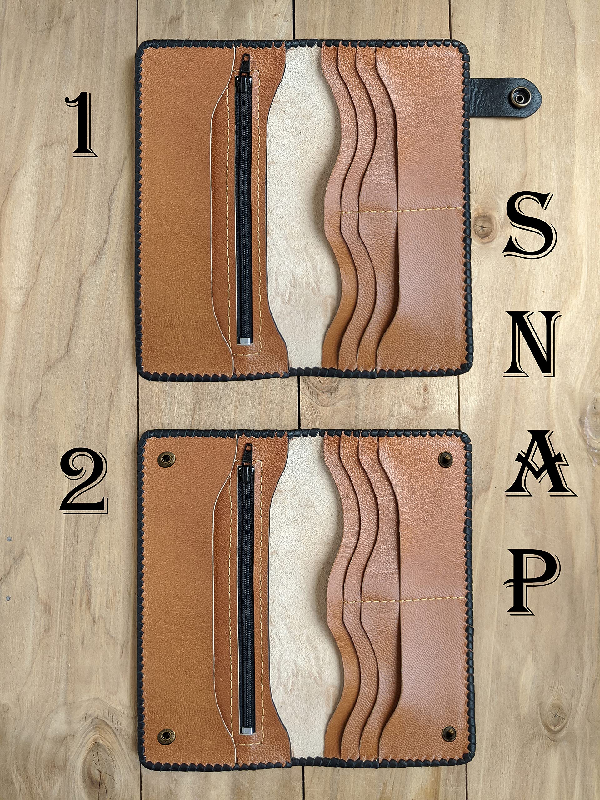 Hand-Carved 3D Genuine Leather Biker Wallet for Men - Custom Personalized Motorcycle Wallet with Unique Hand-Painted Design - Perfect for Riders, Travel & Everyday Use