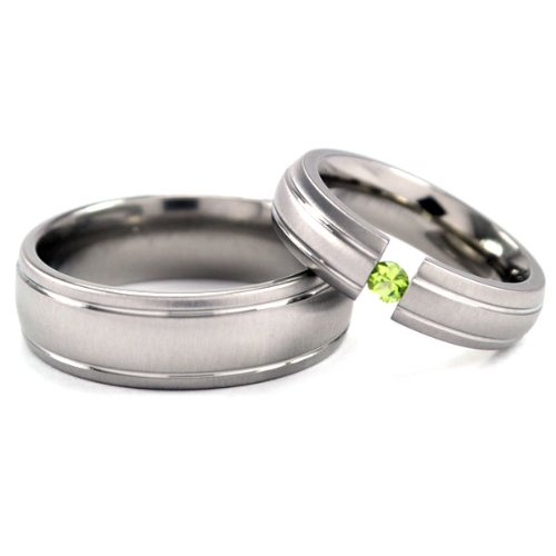 Premium Matching Titanium Wedding Rings for Couples - Customizable Gemstone Options - Perfect for Anniversaries, Engagements & Vow Renewals