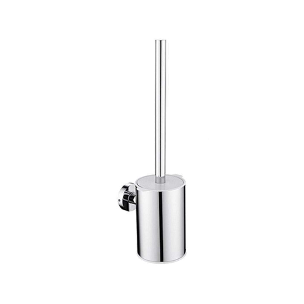 Stainless Steel Toilet Brush and Holder Set - Round Bathroom Cleaning Brush with Mirror Polish for Household Use | Ideal for Bathroom, Toilet, and Home Cleaning (Size B)