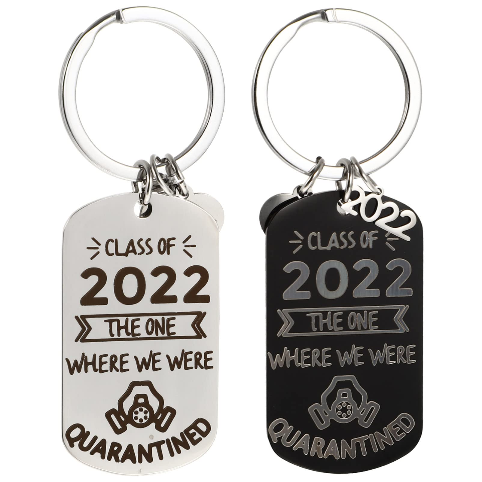 ABOOFAN 2-Piece Graduation Keychain Set - Stainless Steel 2022 Grad Souvenir Key Pendant with Keyrings - Perfect Graduation Gifts for Students, Teachers & Friends - Ideal for Purse, Bag & Keys Decoration - Great for Graduation Parties, School Events & Gift-Giving Occasions