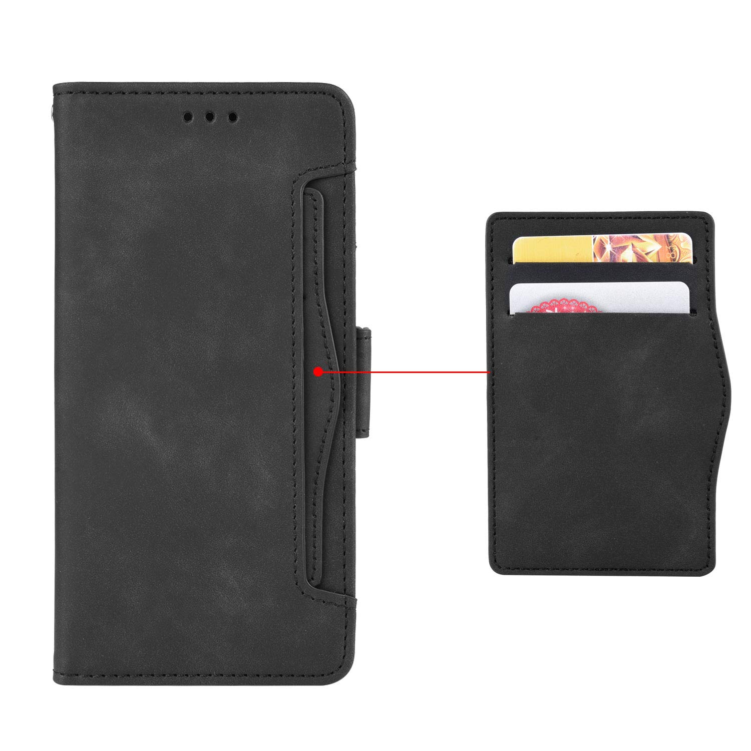 Premium PU Leather Wallet Case for Motorola Moto G Pure (2021) - 5 Card Slots RFID Protection | Slim Protective Phone Cover with Card Holder | Perfect for Daily Use, Travel & Business (Black)
