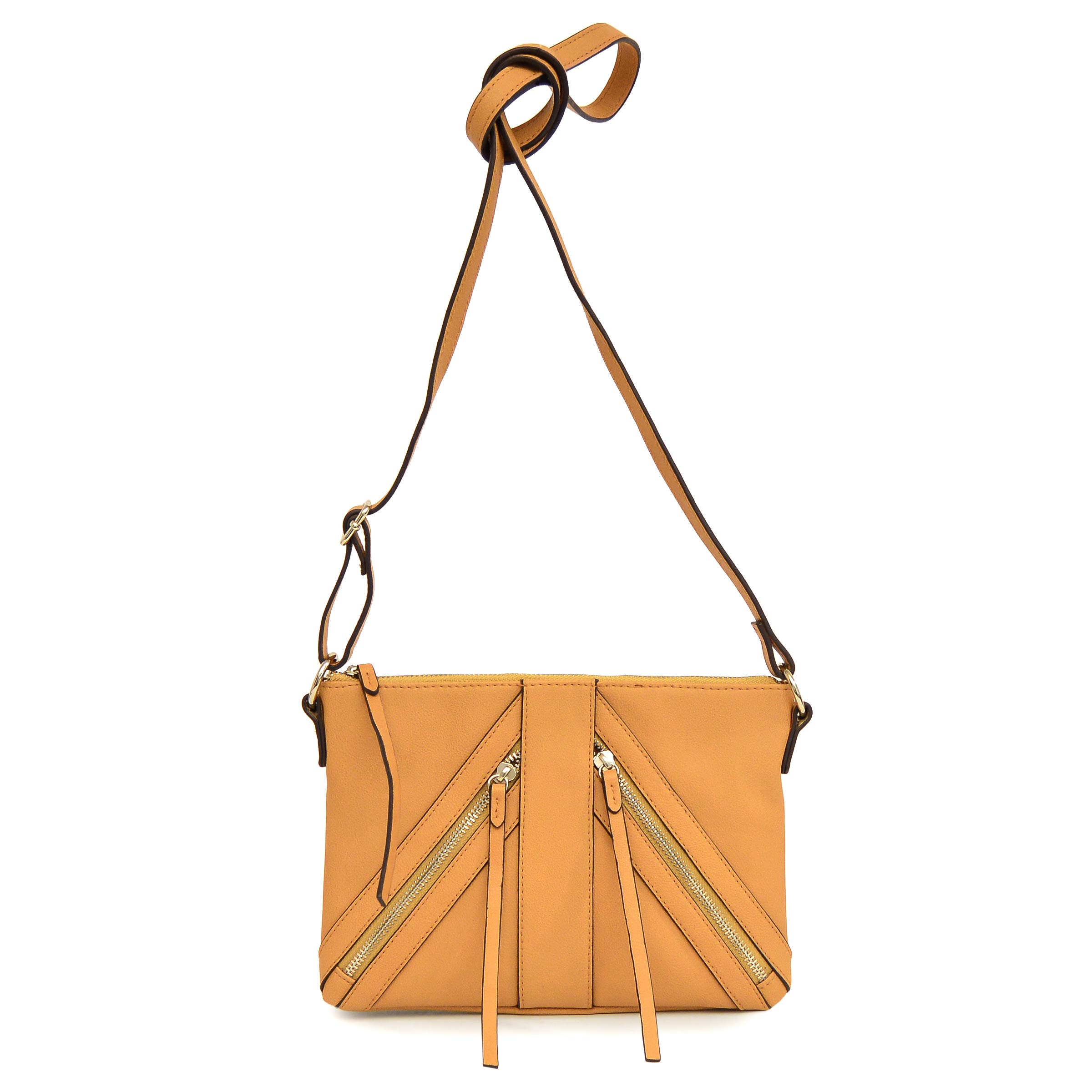Nicole Miller Lily Small Crossbody Handbag in Suntan Leather - Perfect for Everyday Use, Work, and Evening Outings