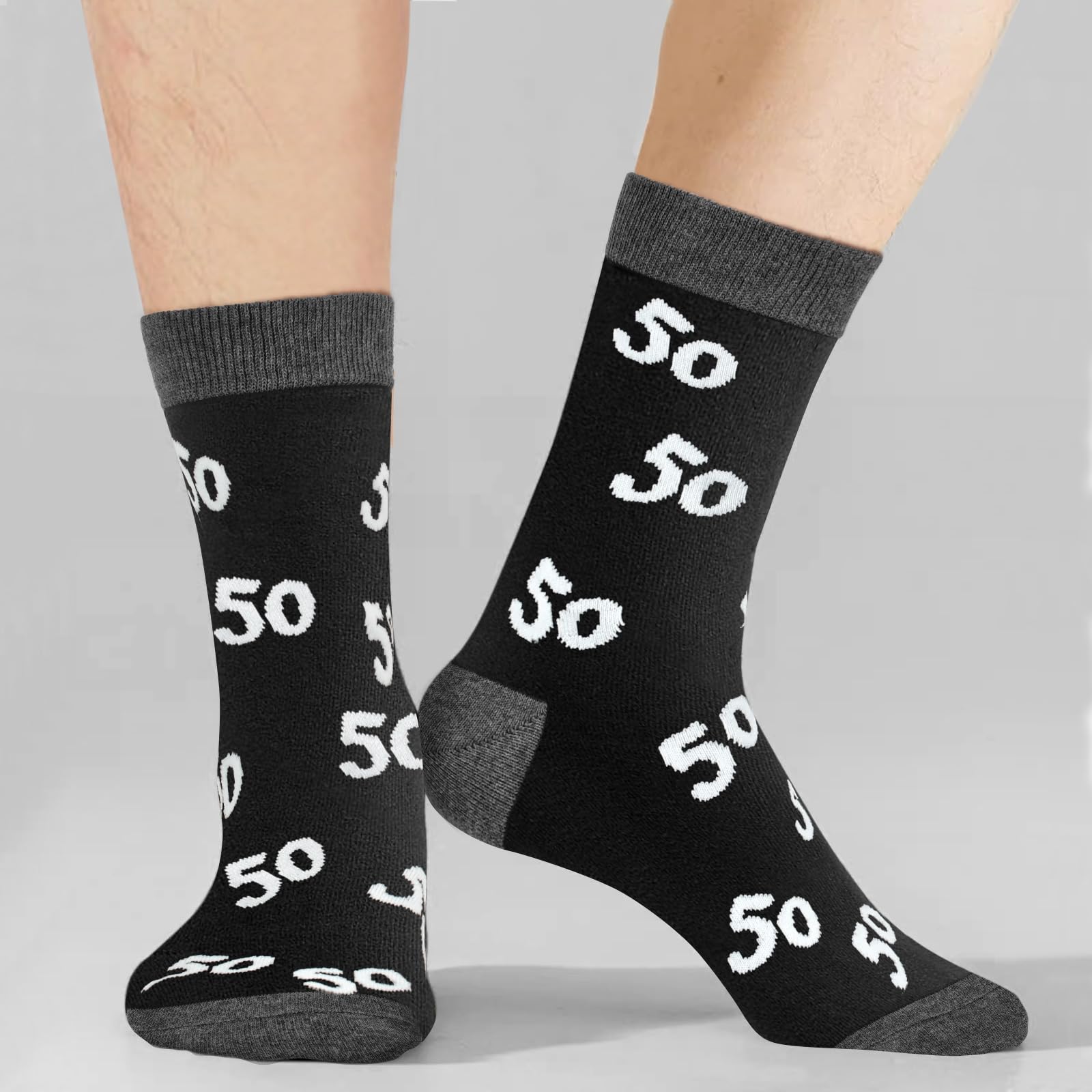 50th Birthday Gifts for Men - Funny Black Cotton Socks with Cool Crew Designs | Perfect 50th Birthday Party Decorations & Humorous Gift Idea for Him | Great for Birthday Celebrations, Gag Gifts & Special Occasions