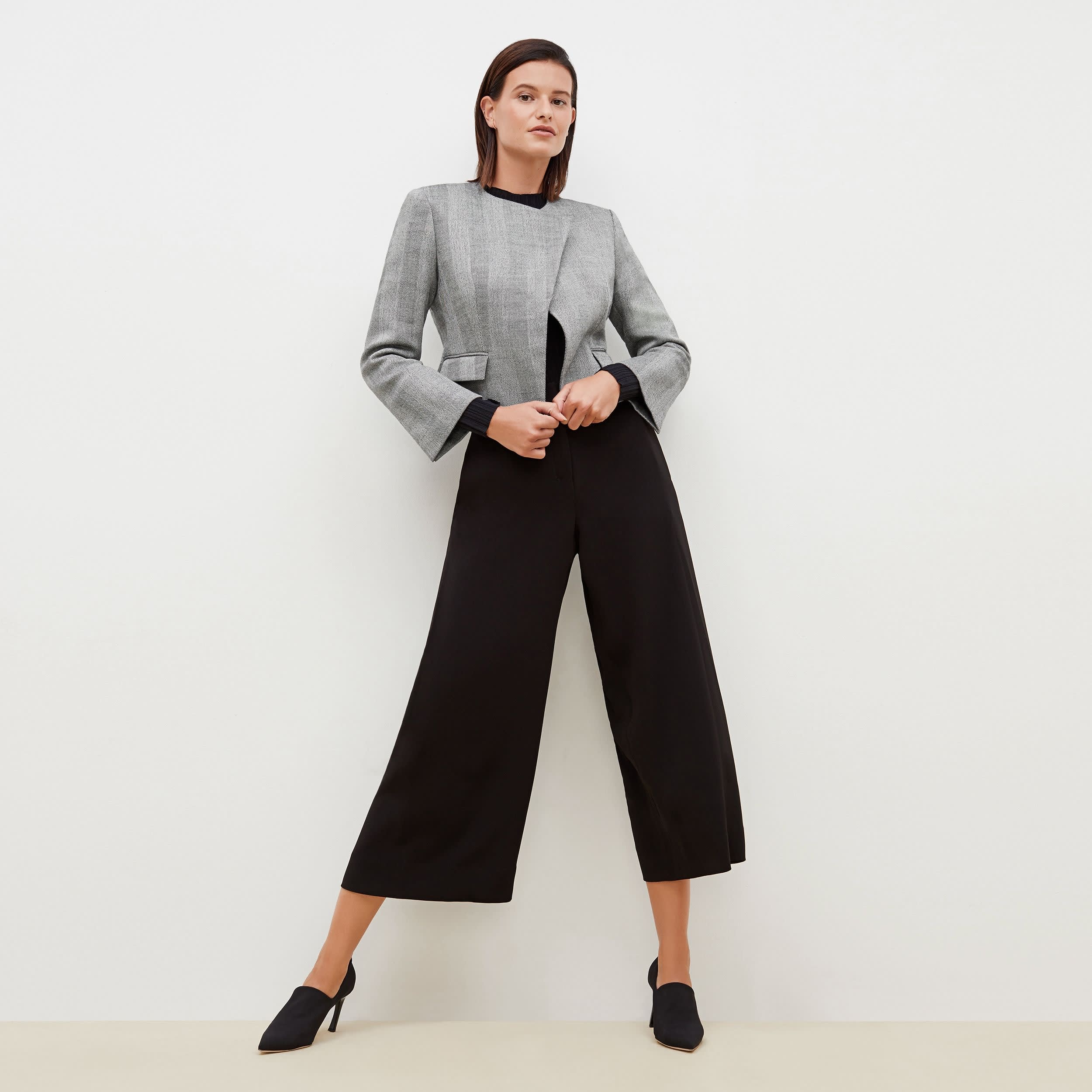 Eco-Friendly Soft Wave Culottes for Women - Comfortable & Stylish Black High Waist Palazzo Pants - Perfect for Casual Wear, Office & Travel