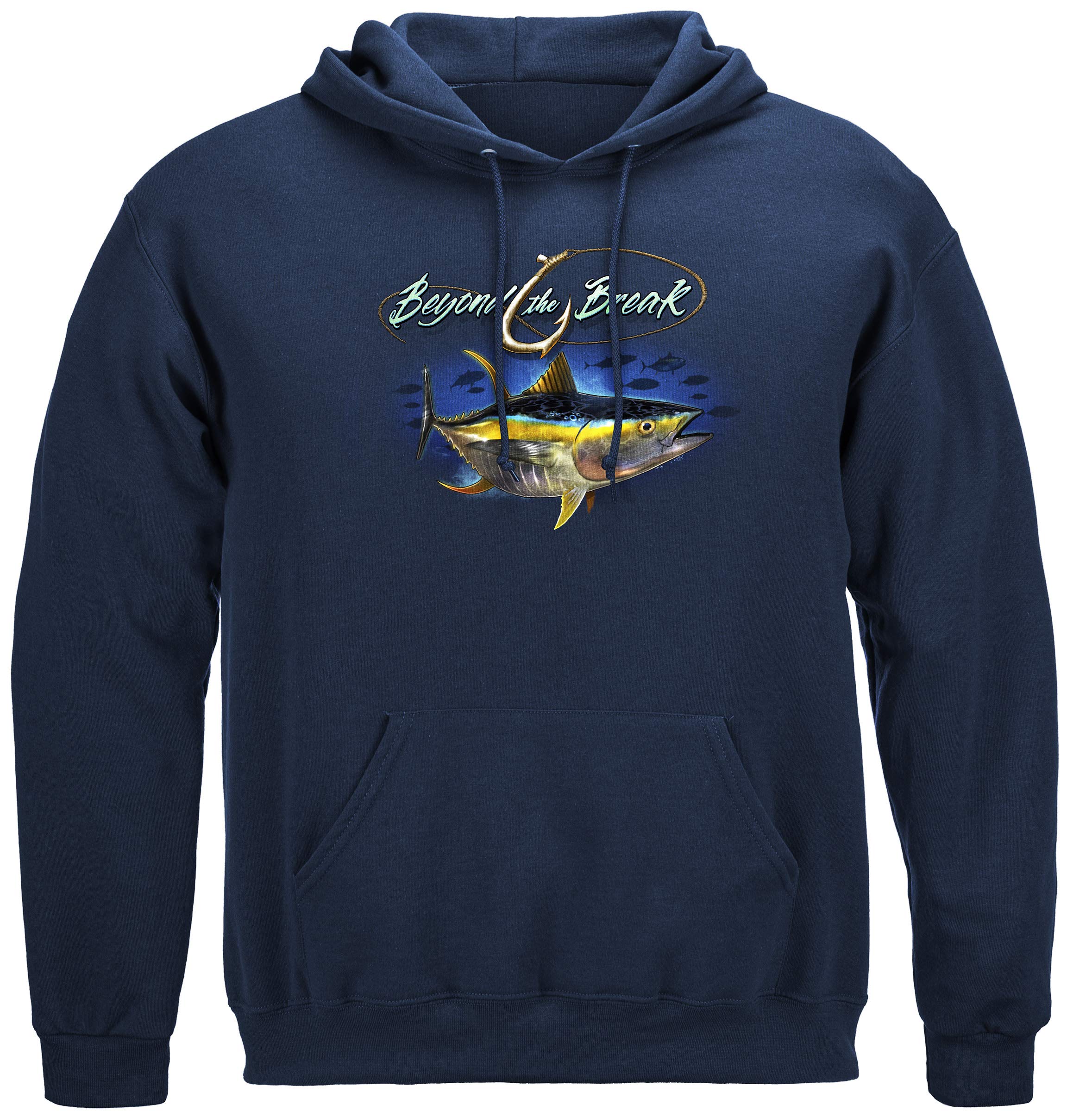 Erazor Bits Fishing Tuna Time Offshore Fishing Jacket - 100% Cotton Patriotic Hoodie for Deep Sea Fishing | Waterproof Windproof Men's Workwear (5XL) BTB2377SW-5XL | Ideal for Saltwater Fishing, Boating & Outdoor Adventures