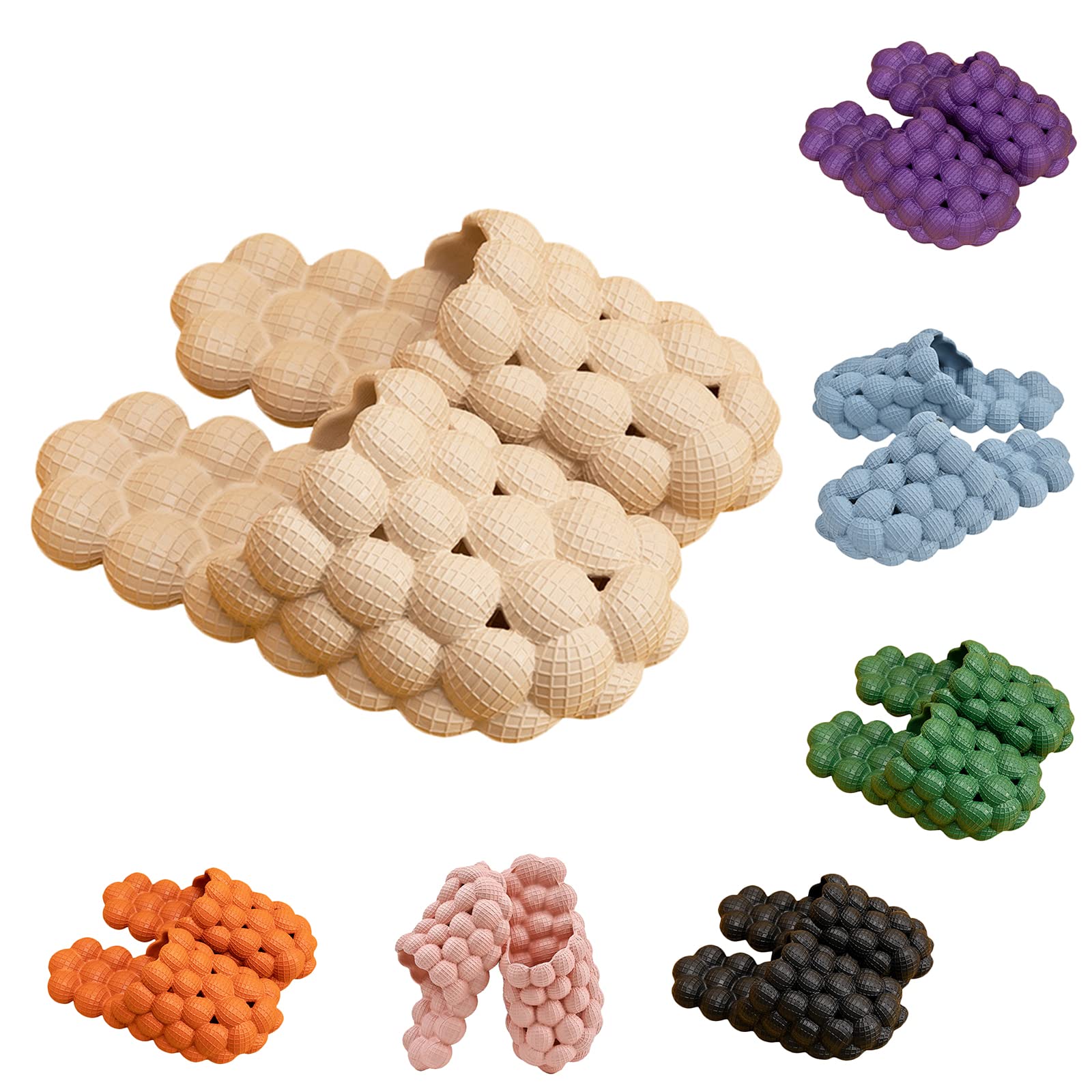 Funny Lychee Bubble Slides for Women & Men - Non-Slip Unisex Spa Slippers, Breathable Beach Sandals, Soft Shower & Bedroom Slippers - Perfect for Poolside, Vacation & Home Relaxation