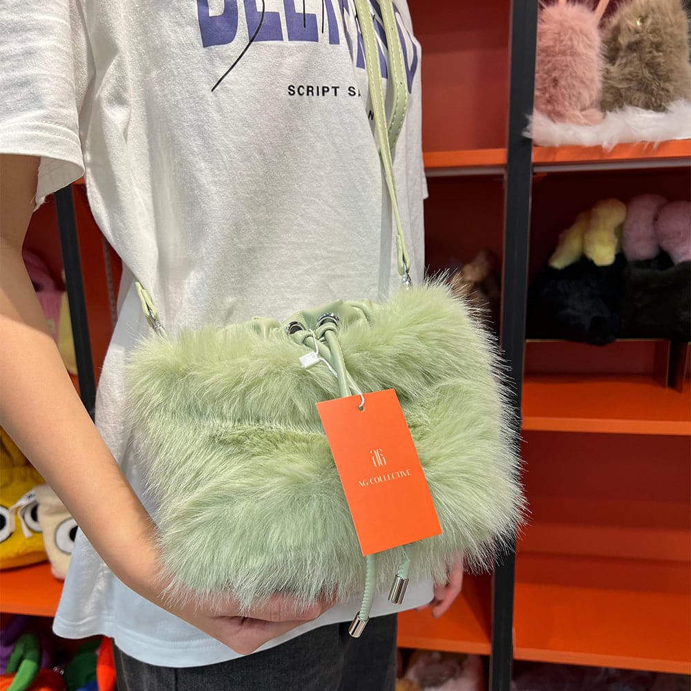 AG Collective Fluffy Crossbody Handbag - Trendy Soft Shoulder Purse for Women | Perfect for Date Night, Shopping & Daily Use