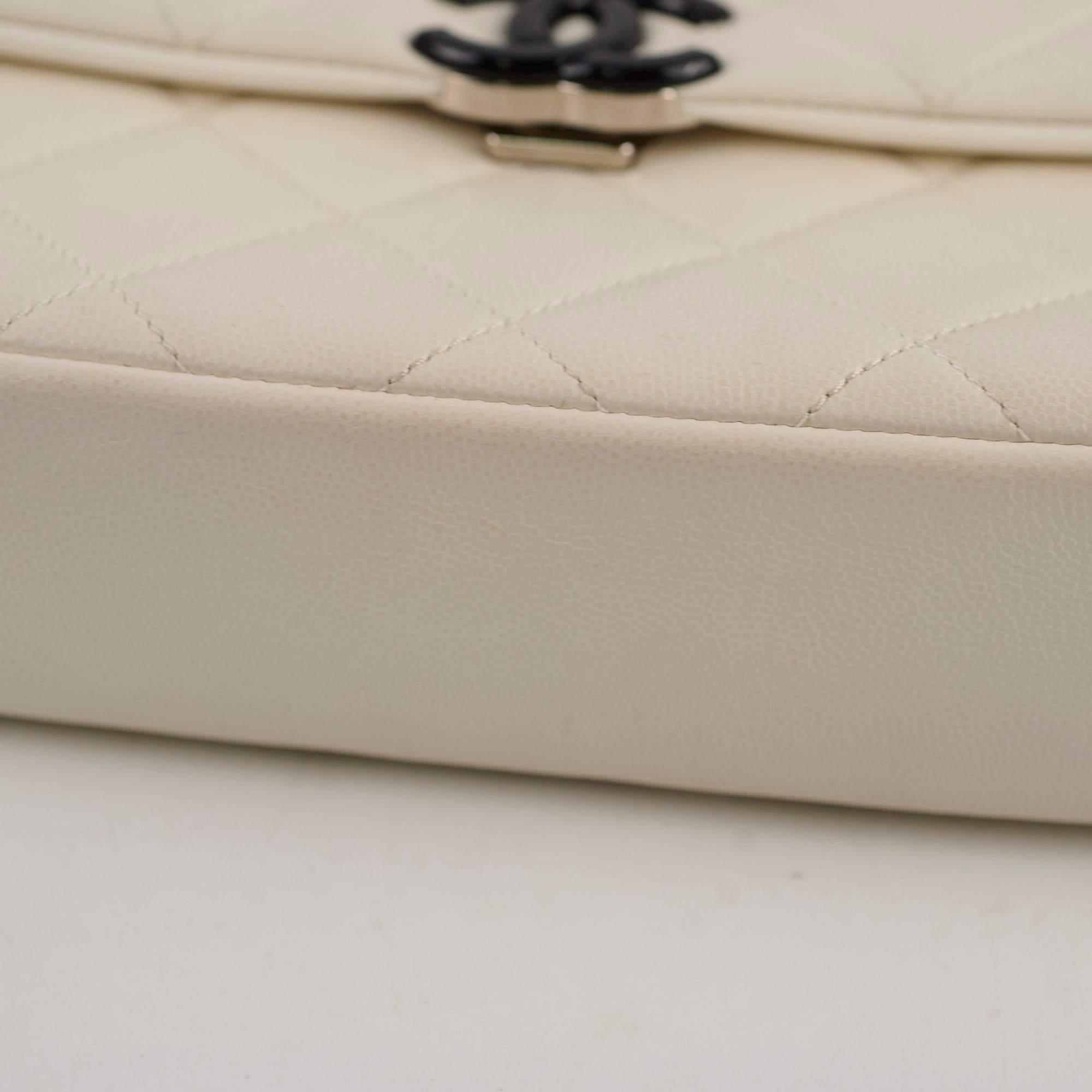 Chanel Caviar Leather Everything Flap Bag White 31 Series - Luxury Handbag for Women, Perfect for Parties, Weddings & Everyday Elegance