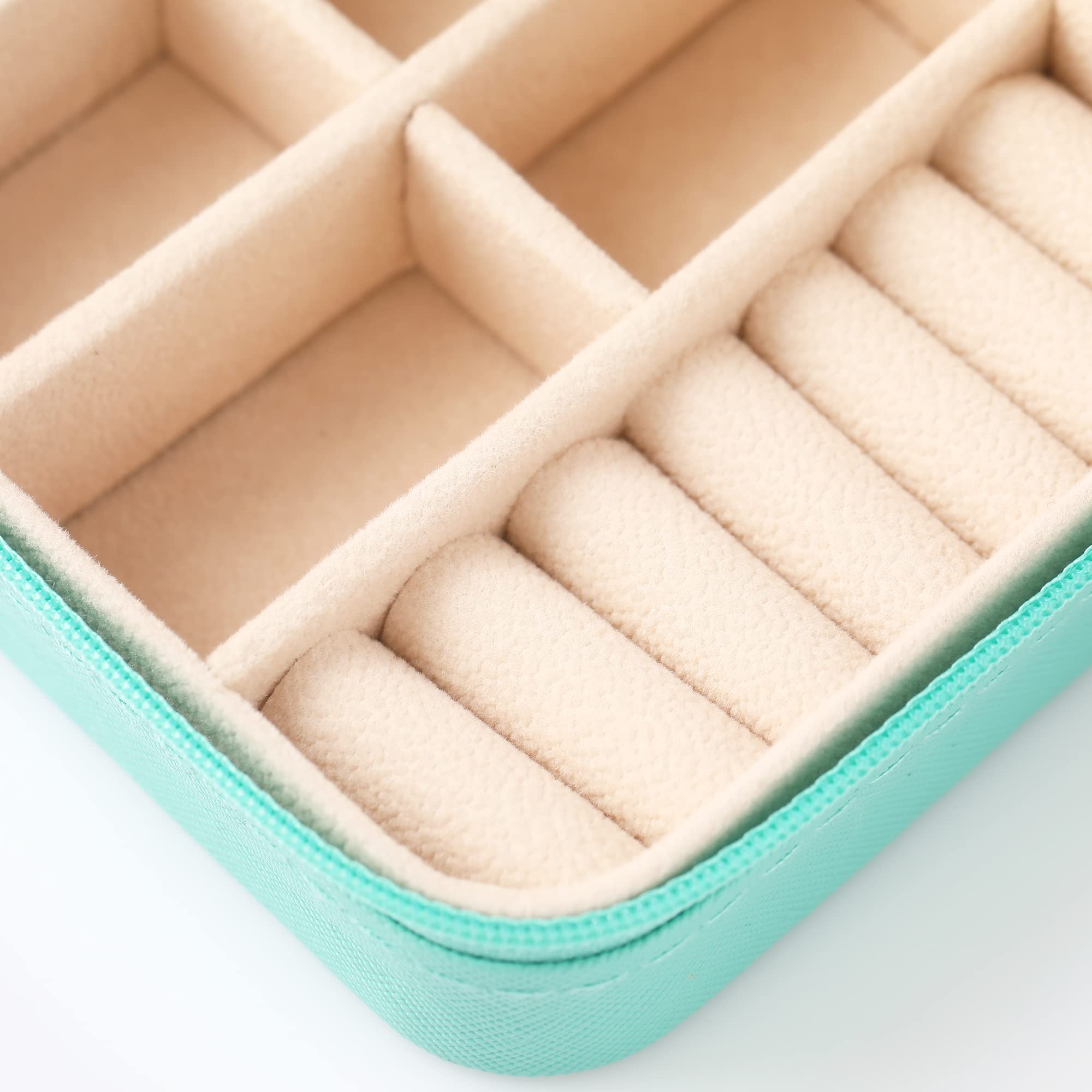 Divani Small Leather Jewelry Box - Portable Travel Jewelry Organizer for Women | Mini Jewelry Storage Case for Earrings, Rings, Necklaces & Bracelets | Perfect for Travel, Gifts & Daily Organization - Blue