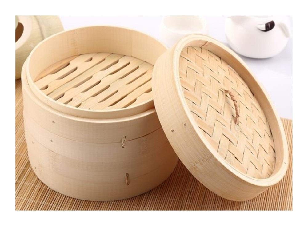 Premium Bamboo Steamer Set - 30cm for Fish, Rice, Vegetables & Snacks | Natural Cooking Basket with Lid | Healthy Asian Kitchen Cookware | Perfect for Dim Sum, Sushi & Meal Prep
