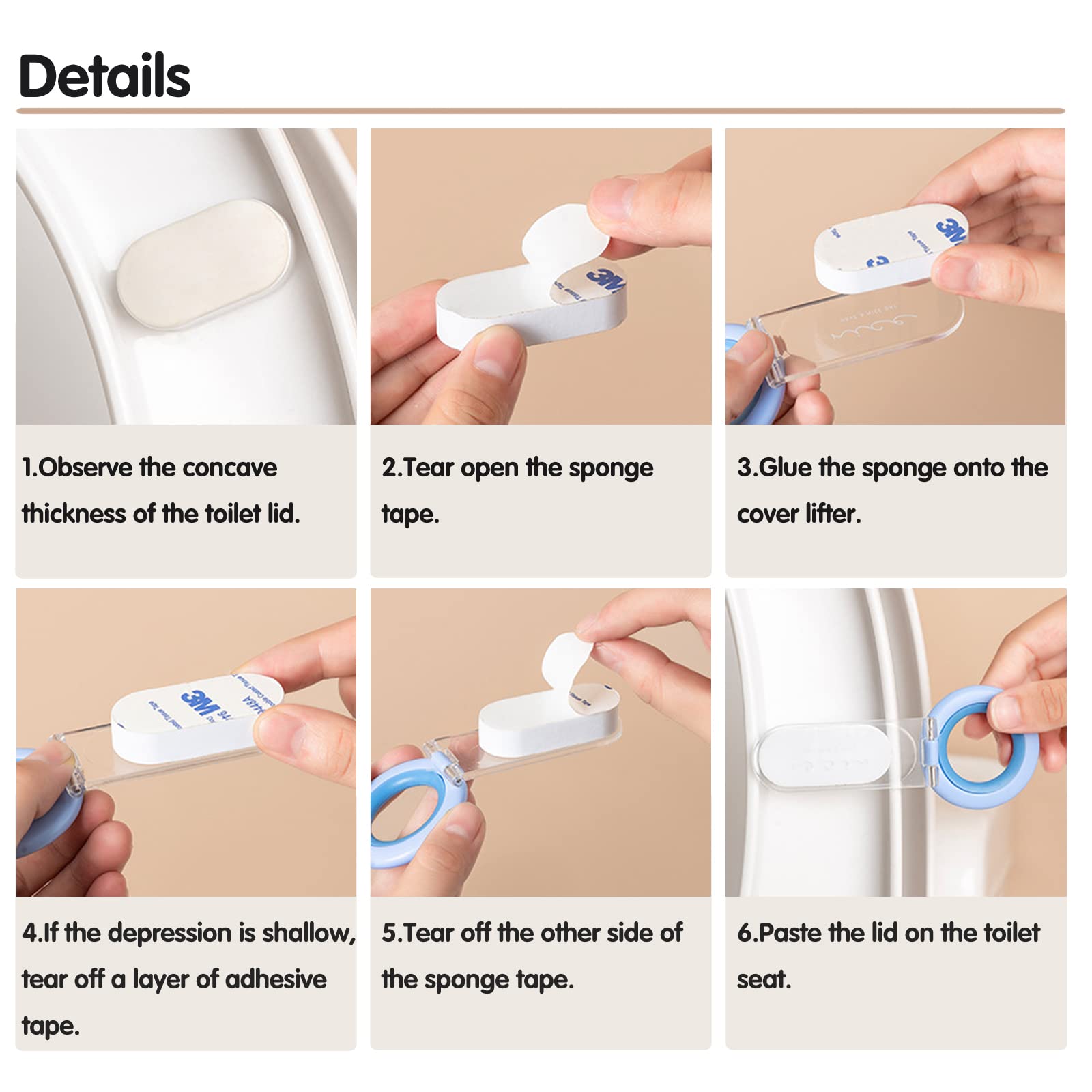 Blue Toilet Seat Handle & Lid Lifter - 2 Pack for Sanitary Bathroom Use