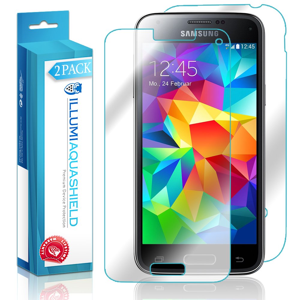 Premium ILLUMI AquaShield Front & Back Screen Protector for Samsung Galaxy S5 Mini (2-Pack) - HD Clear, Bubble-Free TPU Film - Perfect for Everyday Use, Travel & Outdoor Activities
