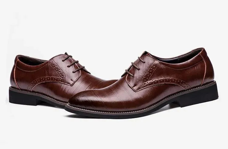 Premium Men's Wingtip Leather Dress Shoes - Classic Oxford Style for Formal & Business Occasions - Perfect for Weddings, Office & Special Events