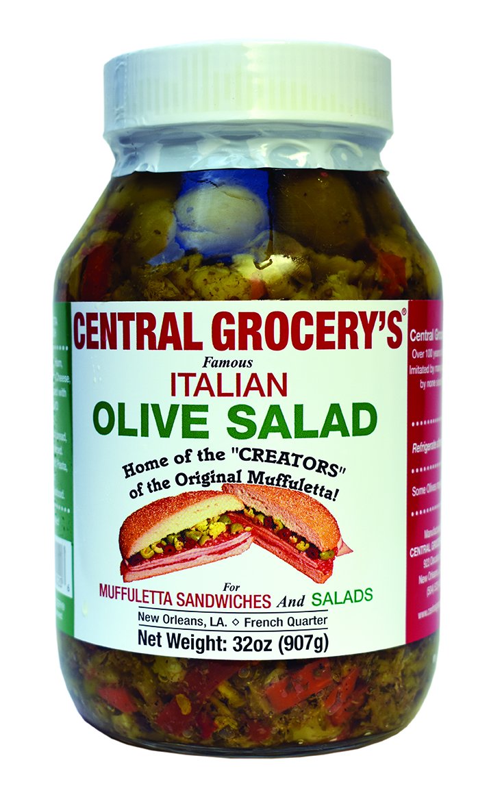 Central Grocery Olive Salad - 32 oz (Pack of 1) | Premium Italian Olive Mix for Muffulettas, Sandwiches, Pizzas & Pasta | Perfect Topping for Salads, Hot Dogs & Charcuterie Boards | Great for Parties, Picnics & Family Gatherings