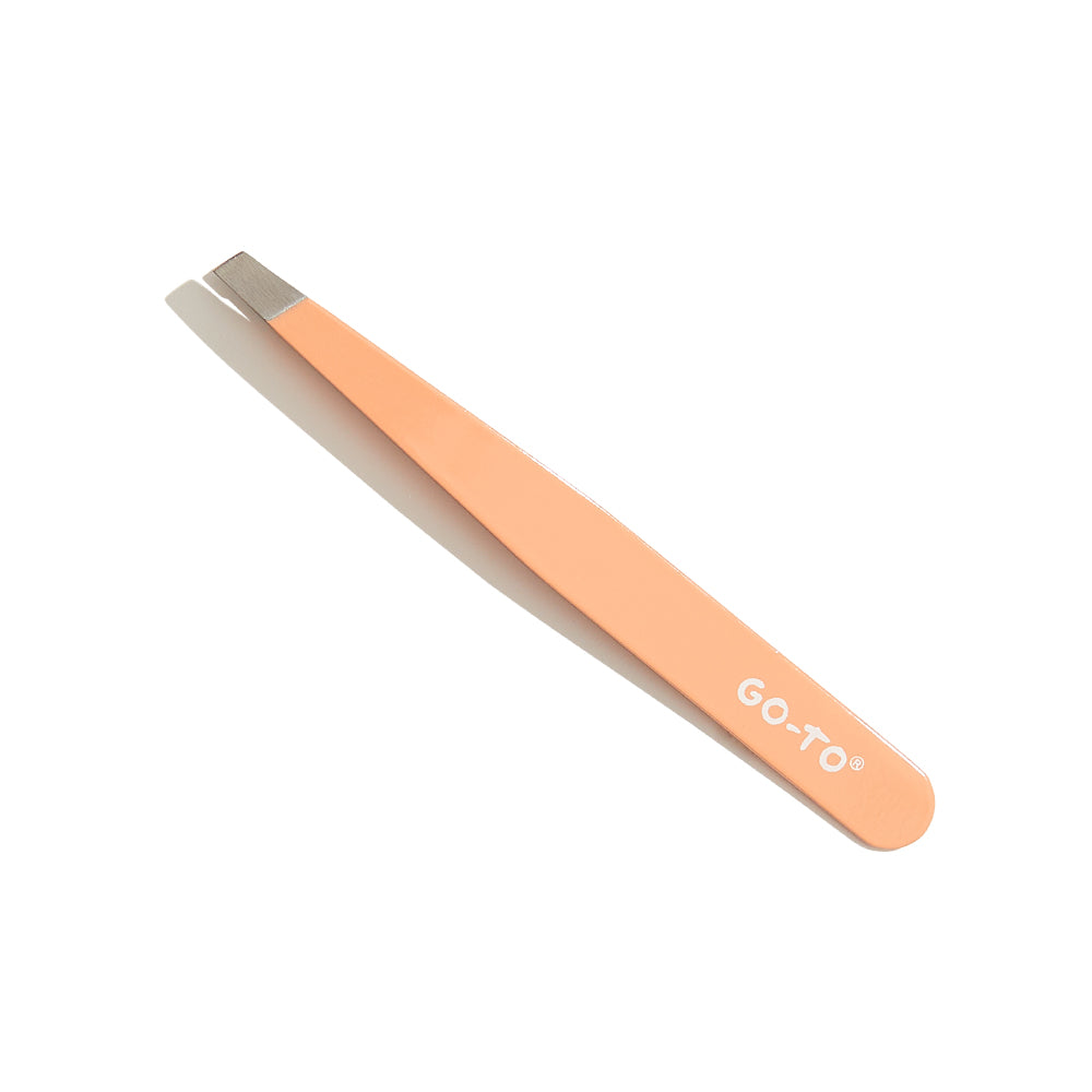 Professional Stainless Steel Eyebrow Tweezers - Slant Tip & Pointed Tweezers for Precise Hair Removal - Perfect for Eyebrow Shaping, Makeup, and Grooming at Home or Salon