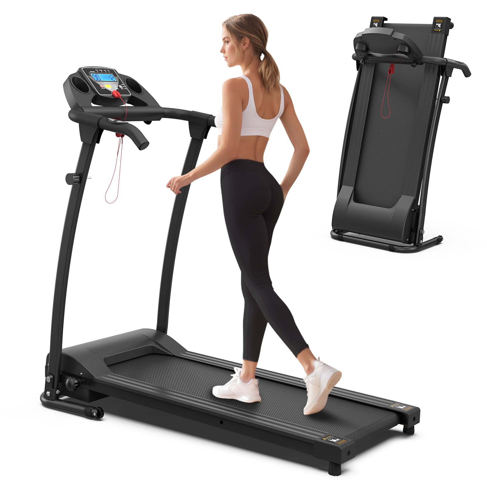 2.5HP Foldable Treadmill for Home - Lightweight Portable Running Machine with Quiet Motor for Walking, Jogging & Fitness - Perfect for Small Spaces in Apartments, Home Offices & Compact Living Areas