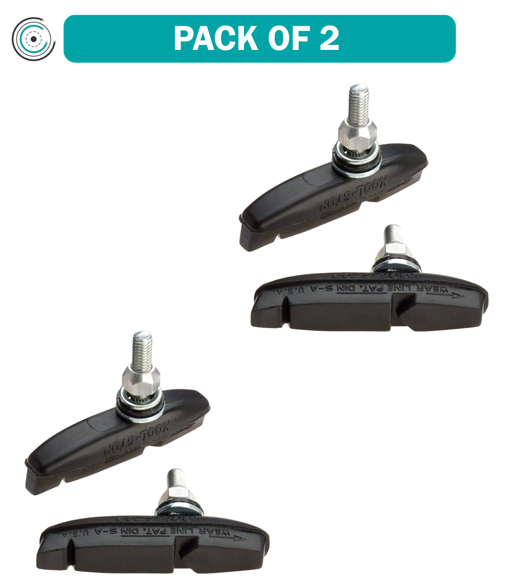 2 Pack Kool Stop Eagle Claw II Cantilever Brake Pads - Threaded Post, Black Compound for Bicycle Rim Brakes - Perfect for Mountain Bikes, Road Bikes & Commuter Cycling