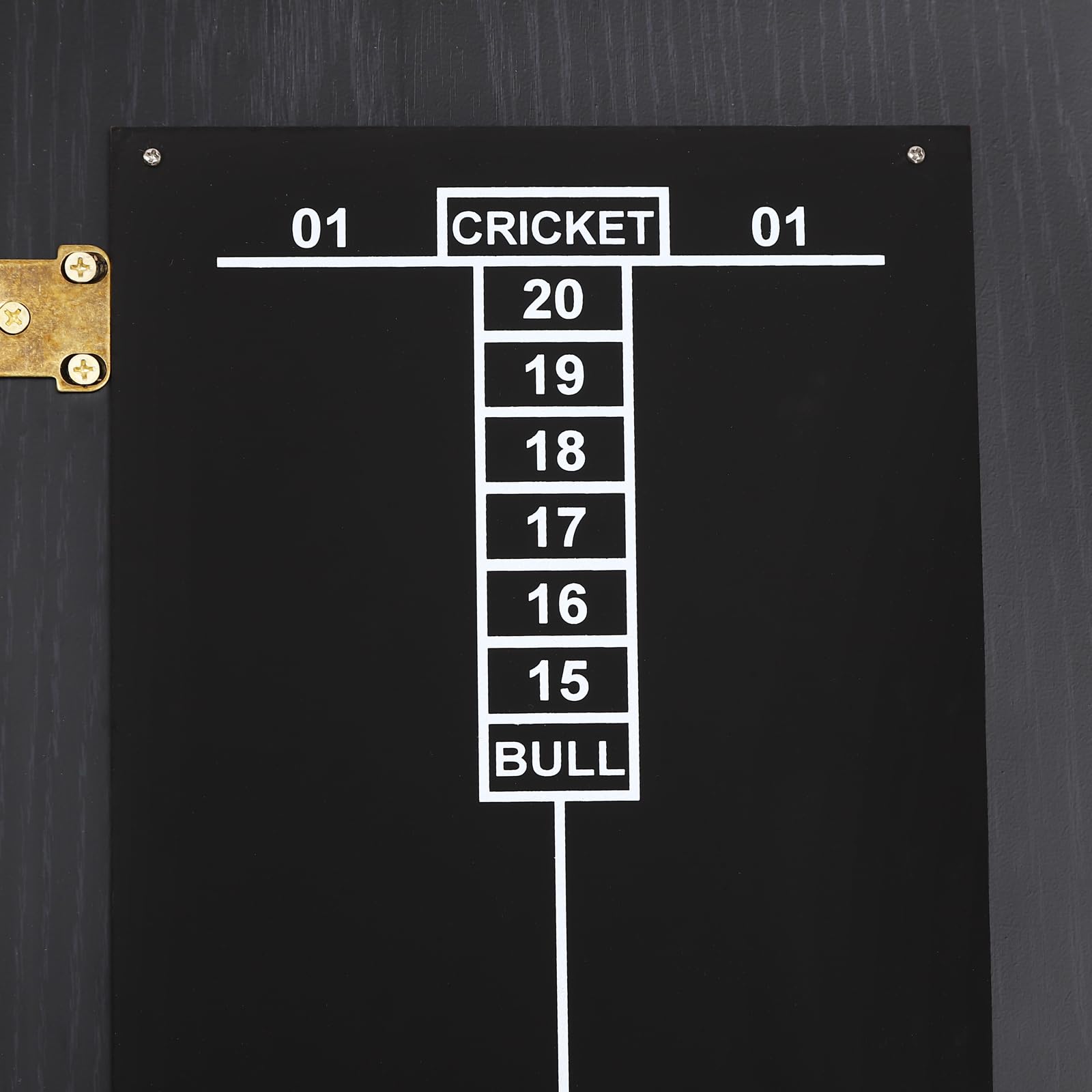 Premium Wall-Mounted Black Dartboard Cabinet Set - Easy Assembly Wooden Dart Board with Hideaway Storage & 2 Steel-Tip Darts - Ready-to-Play Bundle for Game Rooms, Bars, and Man Caves