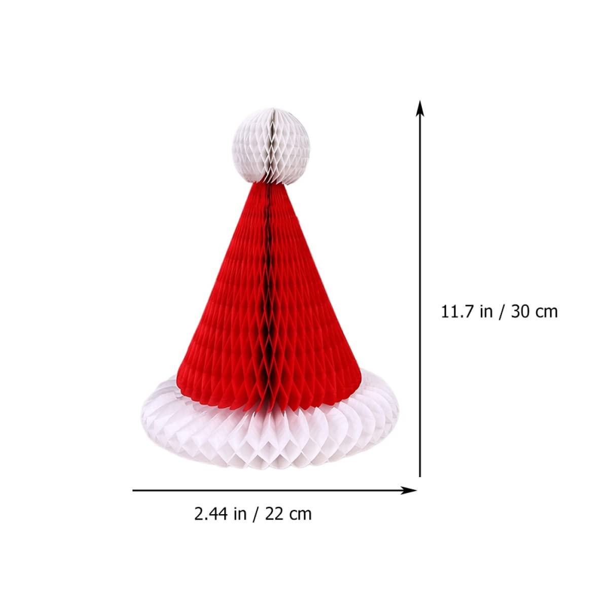 12 Pcs Christmas Honeycomb Tissue Paper Ornaments - Santa Hats & Tree Decorations for Holiday Party, Home, Office & Gift Wrapping | Festive DIY Xmas Craft Supplies