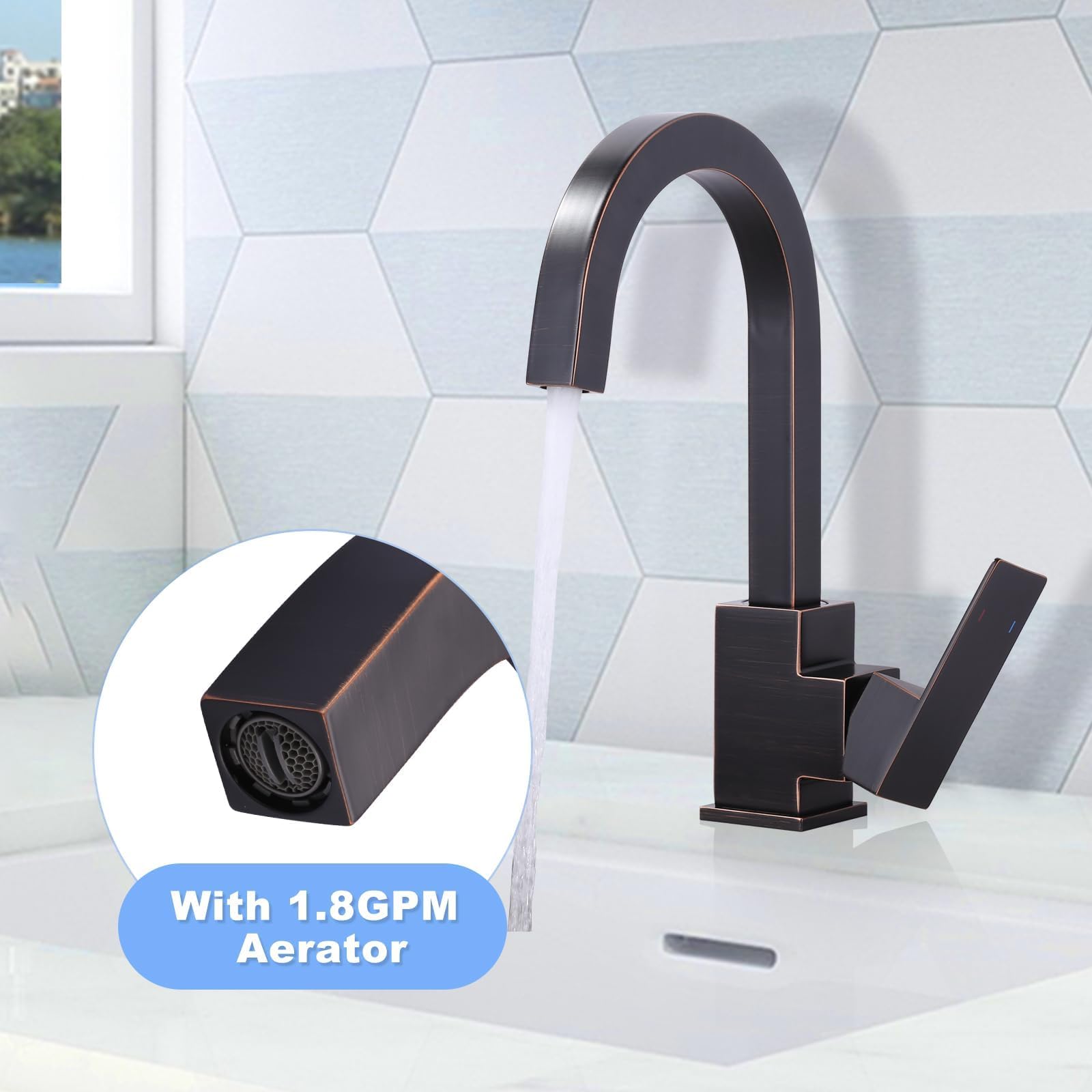 Stainless Steel Single Hole Bar Sink Faucet - Single Handle Kitchen & Bathroom Faucet for Home, RV, Restroom - Oil Rubbed Bronze Finish | Perfect for Small Spaces, Wet Bars, and Mobile Living