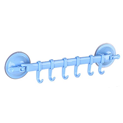 2-Pack Wall Mounted Kitchen & Bathroom Storage Hooks - No Drill Pot Pan Rail Hanger with 6 Hooks, Space Saving Utensil Organizer for Pots, Pans, Towels & Shower Accessories - Perfect for Small Kitchens & Bathrooms