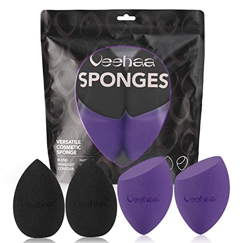 4PCS Elegant Black + Violet
