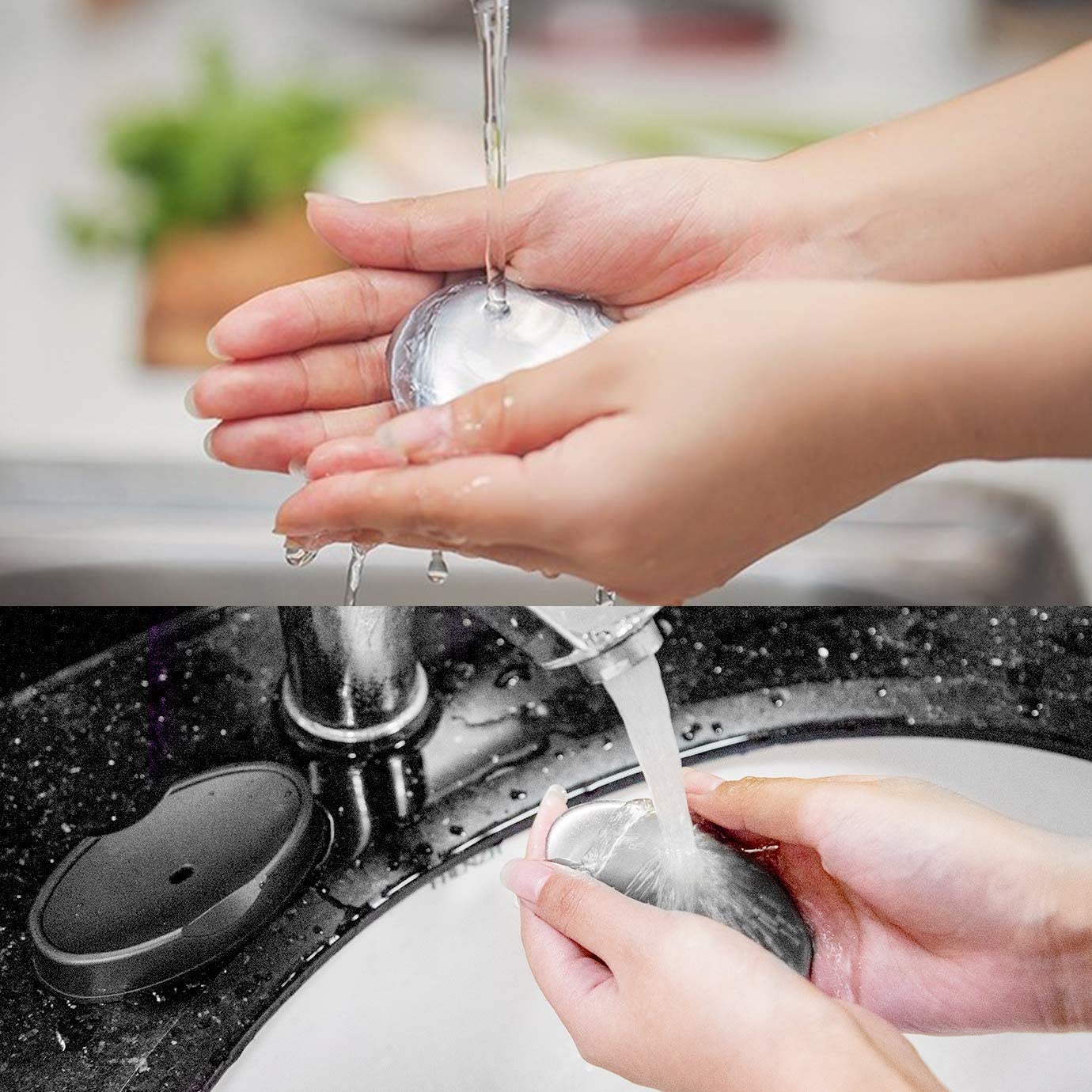 DPISZONE Stainless Steel Soap Odor Remover Bar - Eliminates Onion, Garlic & Fish Smells - Kitchen Deodorizing Soap with Holder - Perfect for Cooking & Food Prep