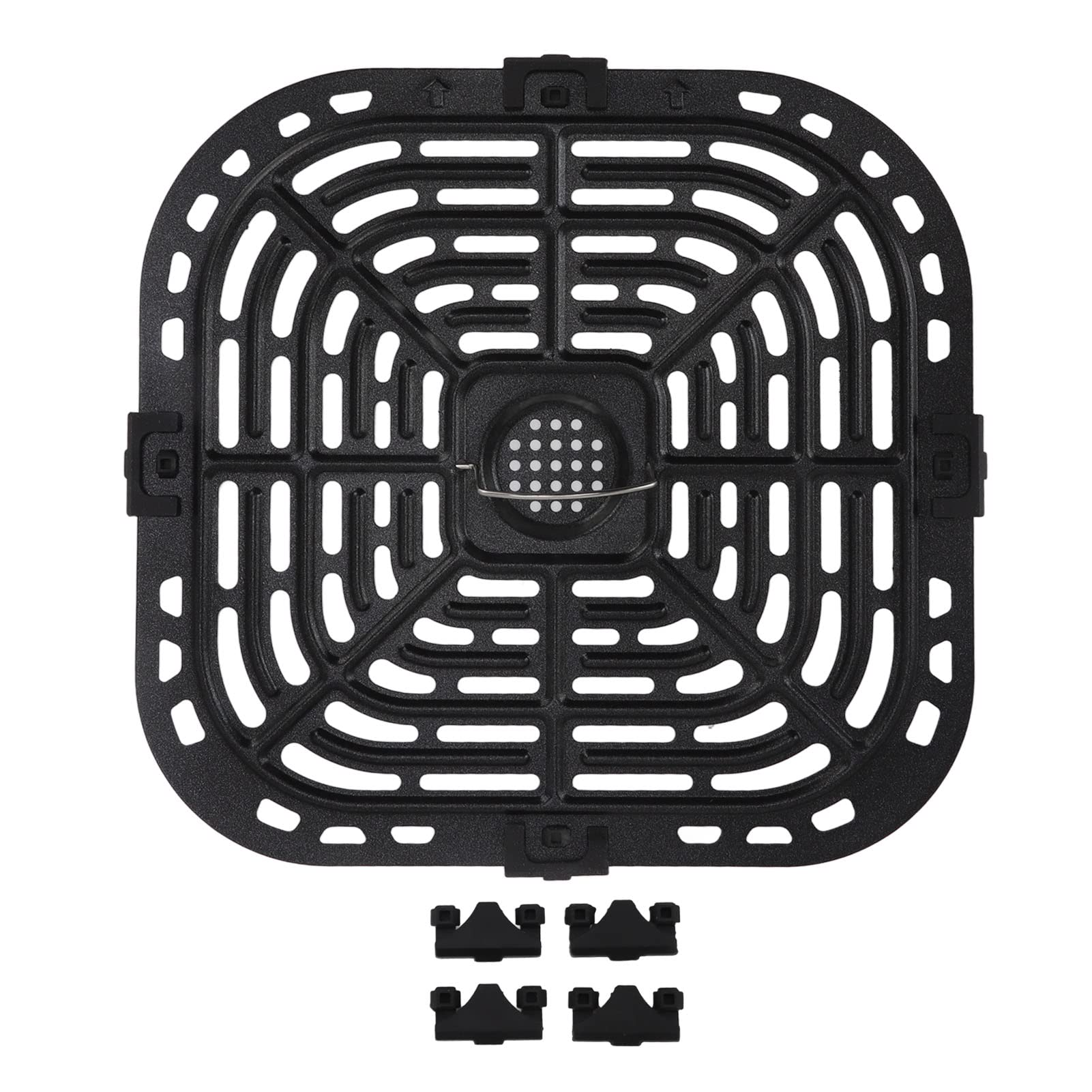 Upgrade 24x23cm Air Fryer Replacement Grill Pan - Crisper Plate Tray Rack for Instant Vortex Plus - Perfect for Healthy Grilling, Roasting & Crisping Chicken, Vegetables & More
