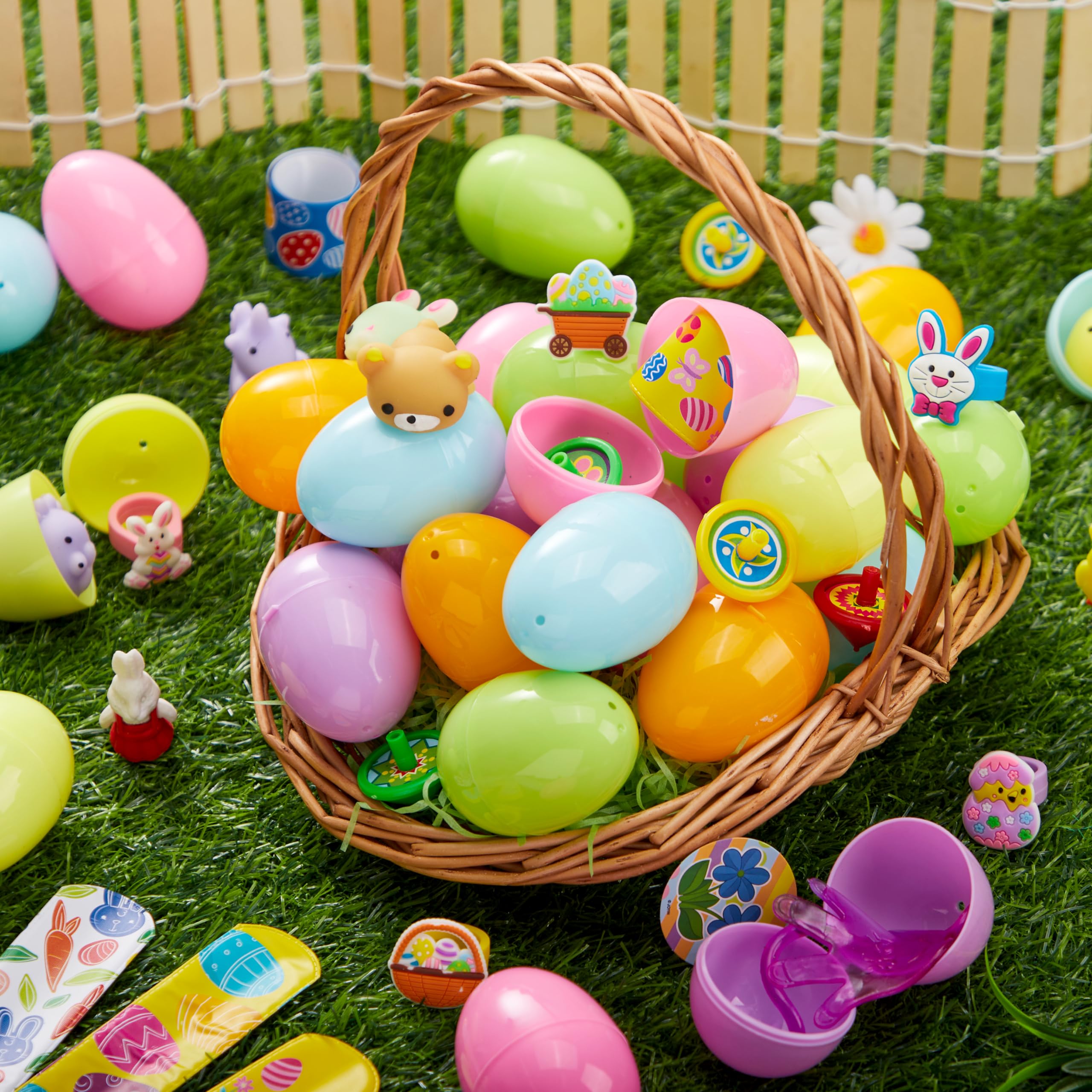 JOYIN 60 PCS Pastel Easter Eggs with Assorted Toys Inside - Easter Egg Hunt Supplies, Kids Basket Stuffers, Party Favors & Classroom Prizes - Perfect for Easter Celebrations, Birthday Parties & School Events