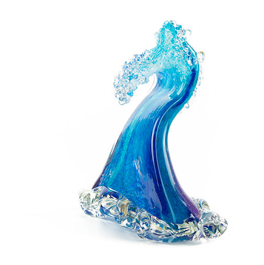 Extra Large Glass Sculpture - Crashing Wave Art Piece by Ben Silver | Handmade Home Decor, Office Display, Luxury Gift for Art Lovers