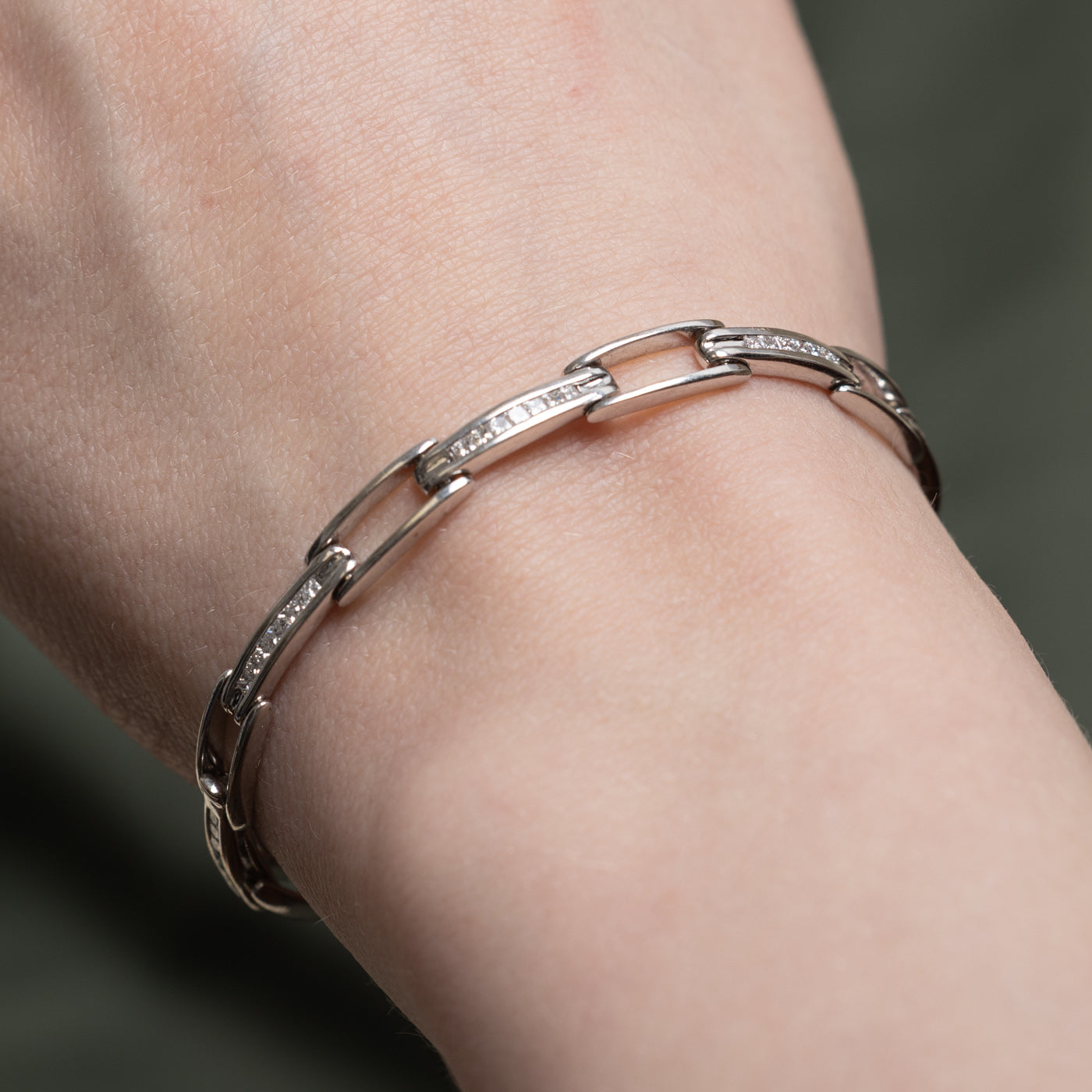 1.50ctw Princess Cut Diamond Open Link Bracelet for Women - Elegant Tennis Bracelet for Weddings, Anniversaries & Special Occasions