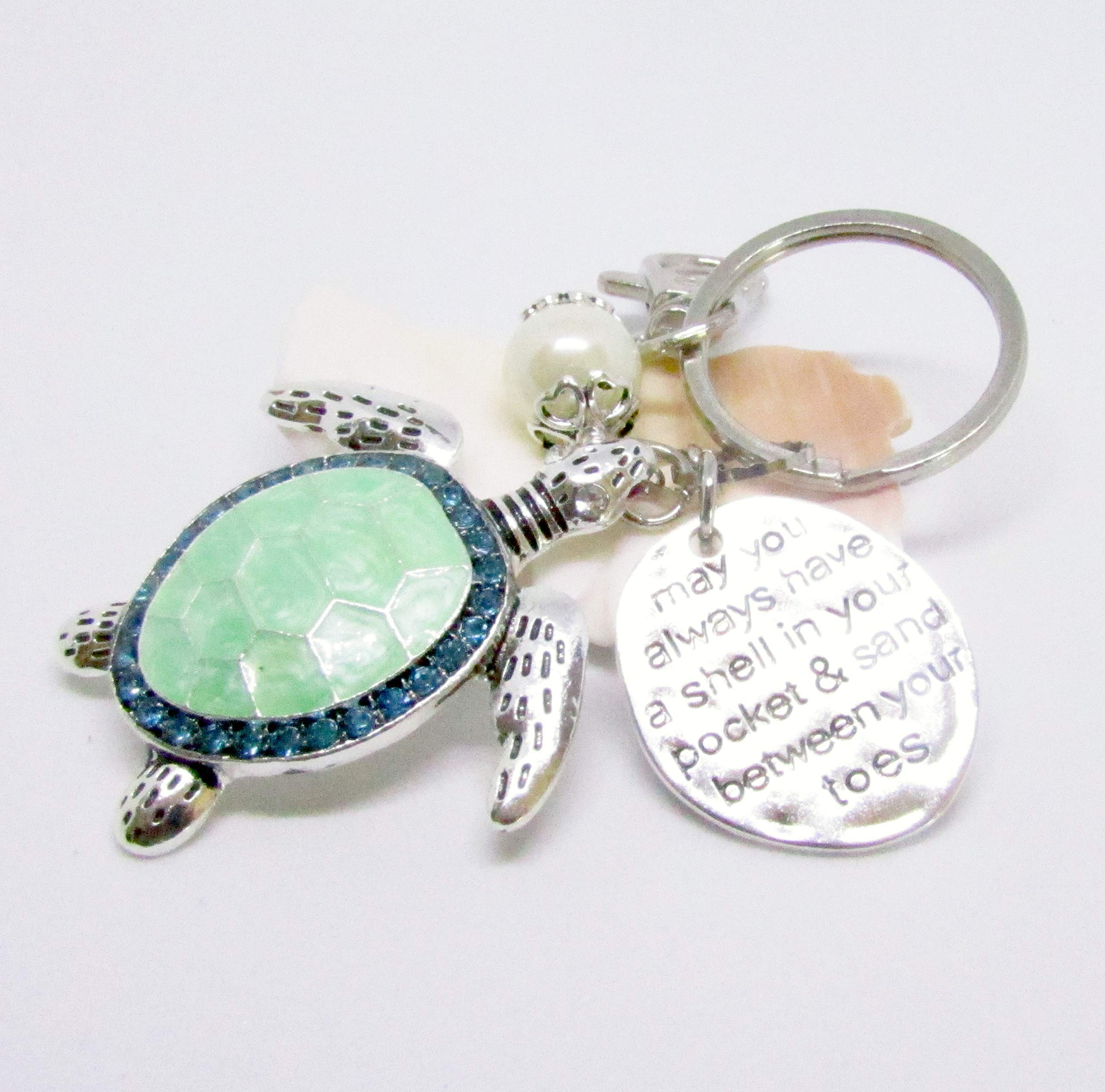 Sea Turtle Keychain - Cute Ocean Animal Keyring - Unique Beach Inspired Gifts for Women - Perfect Birthday Gift, Travel Accessory & Summer Vacation Souvenir