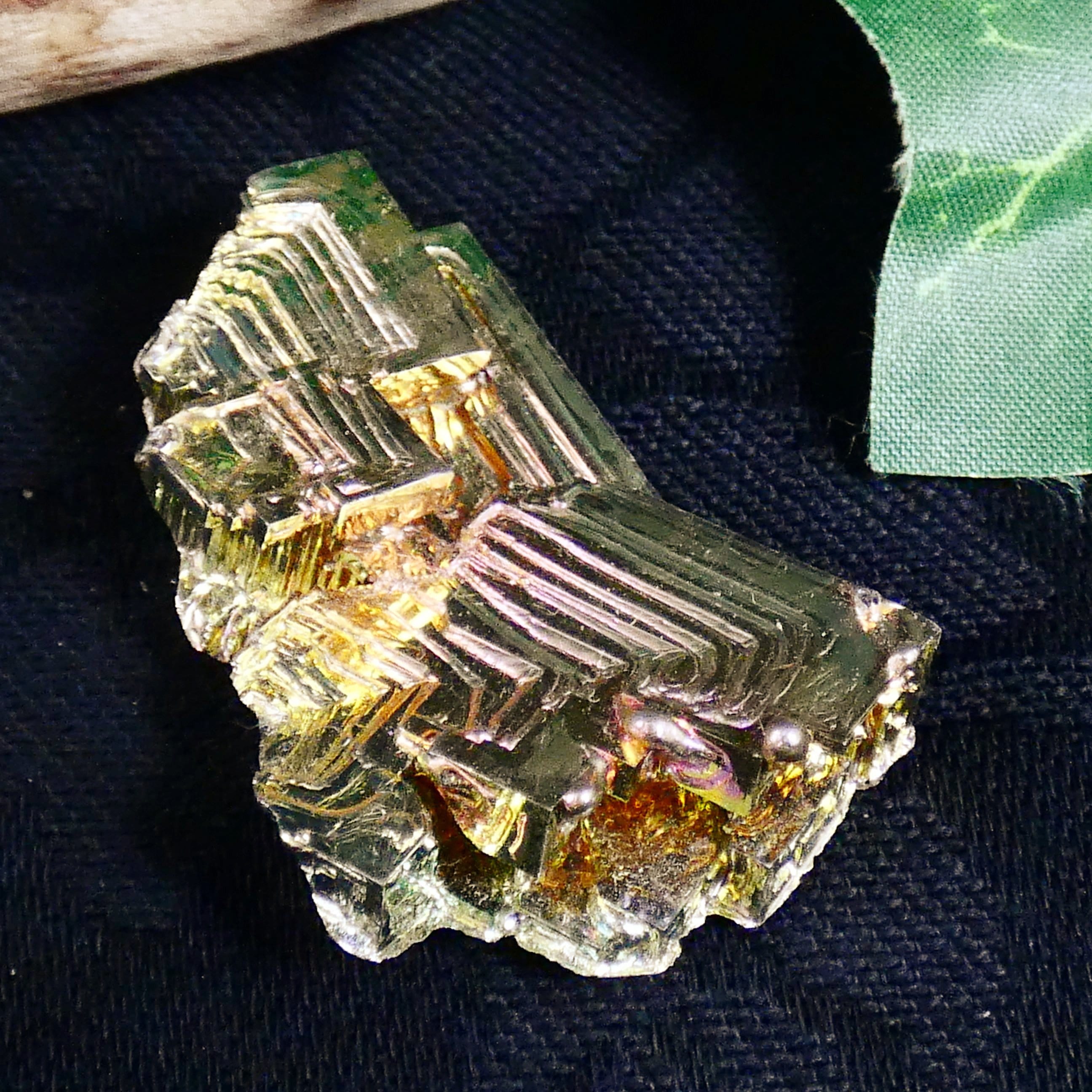 Bismuth Crystal Specimen - Natural Metallic Mineral for Collectors, Science & Home Decor | Perfect for Display Cases, Gifts & Educational Use