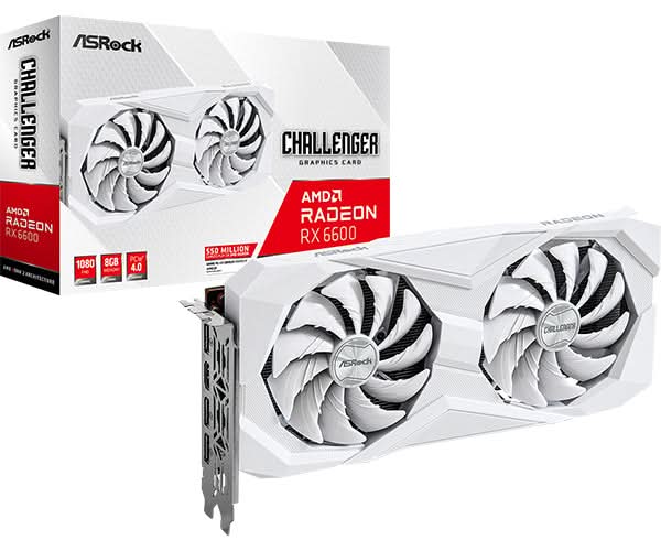 ASRock Challenger AMD Radeon RX 6600 8GB GDDR6 Graphics Card - High Performance Gaming GPU for 1080p & 1440p Gaming, Streaming & Content Creation