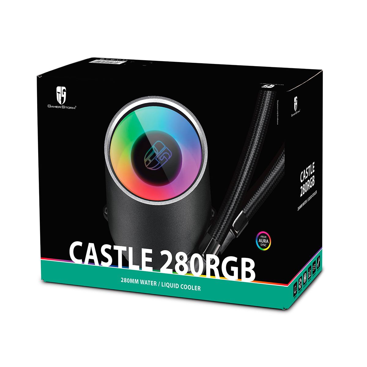 Deepcool Castle 280 RGB AIO Liquid CPU Cooler - High Performance Water Cooling System for Gaming PC & Overclocking - Perfect for Intel/AMD Processors & RGB PC Builds