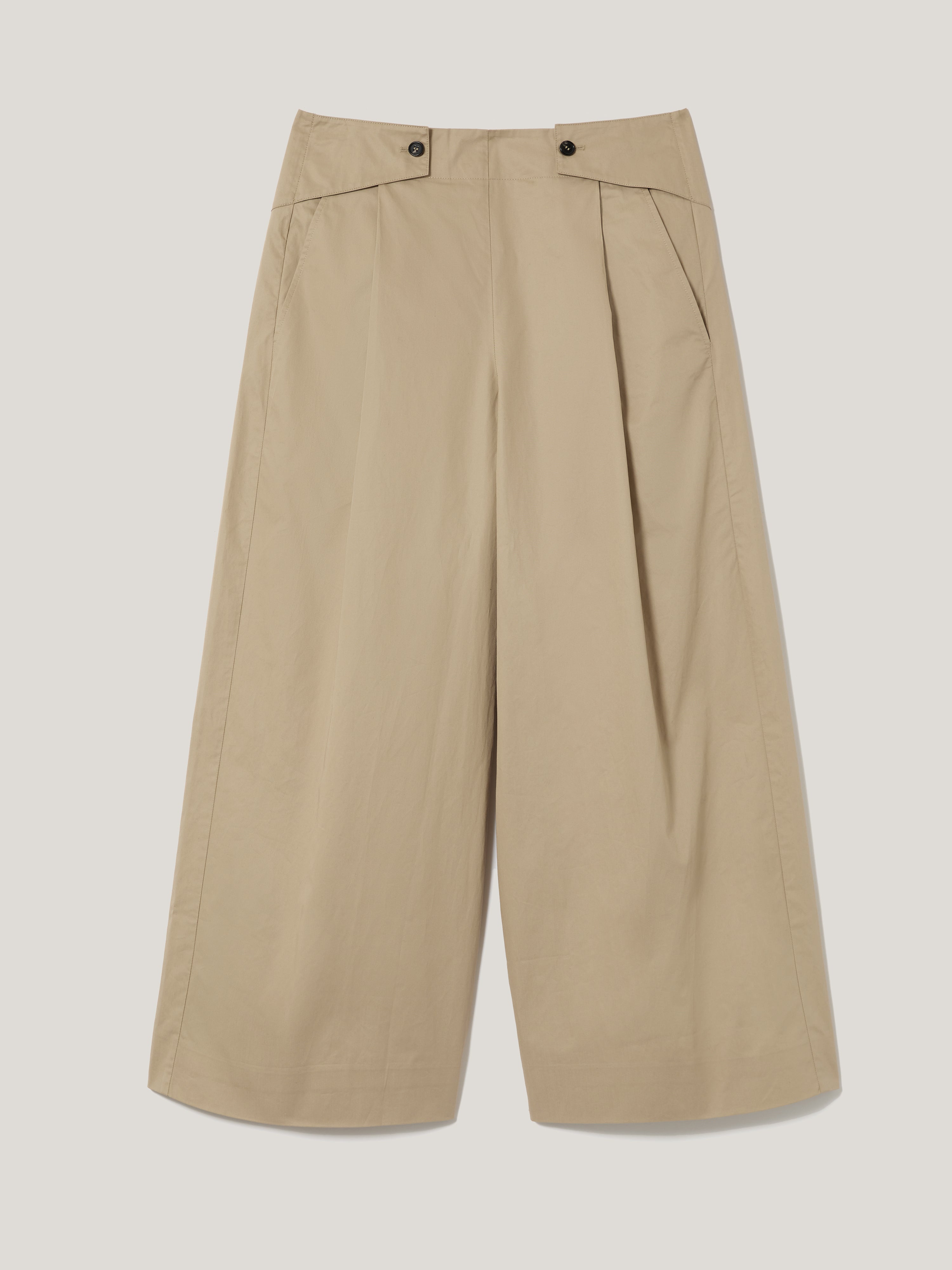 Women's Wide Leg Cotton Pants - Stone Color | Comfortable High Waist Loungewear for Casual & Office Wear