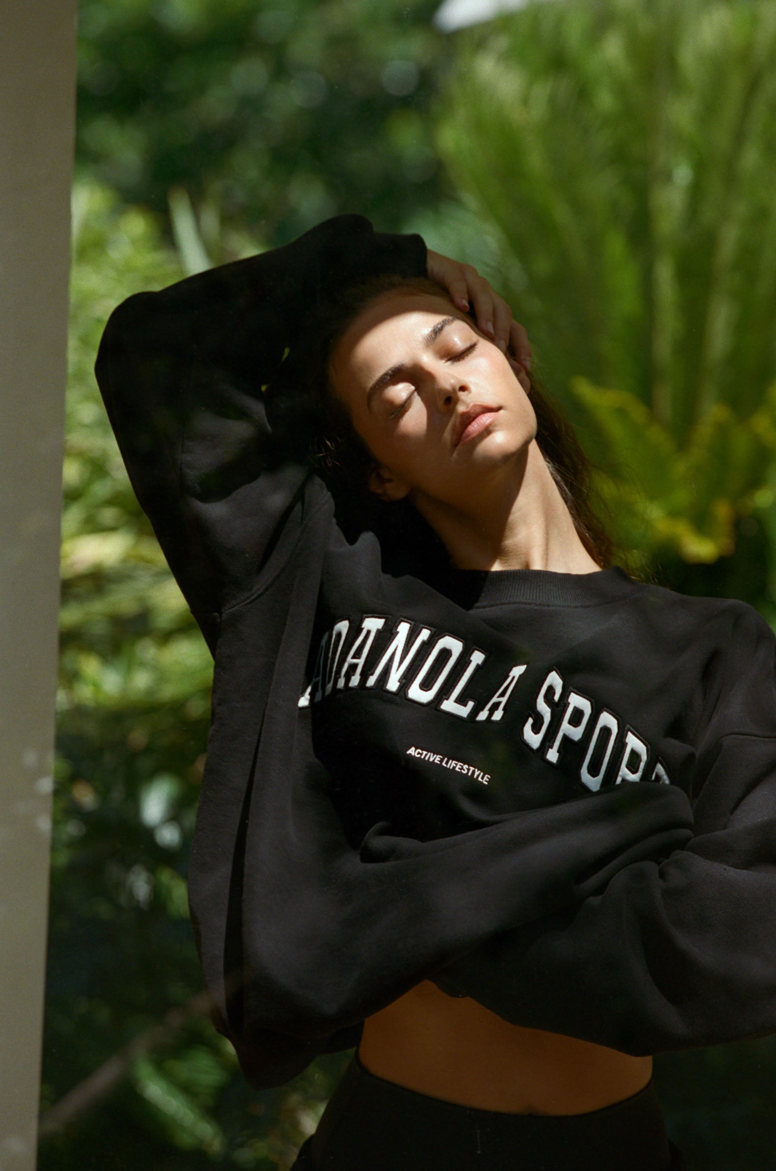 AS Oversized Sweatshirt for Women - Soft Cotton Black Pullover | Casual Loungewear, Streetwear Fashion & Cozy Winter Outfit