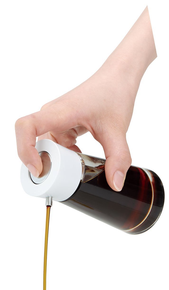 Asvel Dripless Glass Soy Sauce Dispenser with Black Cap - Premium Kitchen Condiment Bottle for Sushi, Asian Cooking & Table Serving
