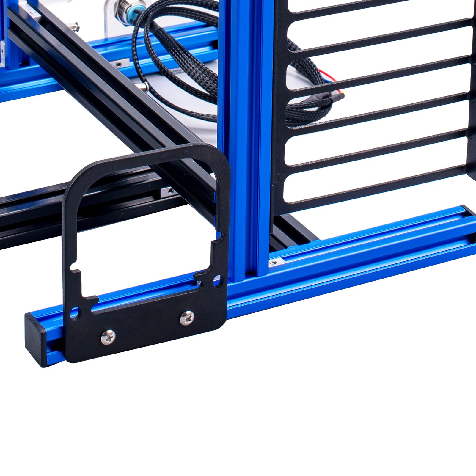 PUSOKEI DIY Open Frame Computer Case Bracket - Vertical Aluminum Stand for ATX/MATX/ITX Motherboards - Full Naked Heat Dissipation (Blue) - Perfect for Custom PC Builds, Gaming Rigs & Tech Showcases