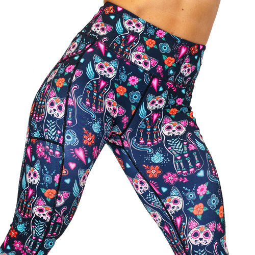 Spookitty Halloween Cat Print Leggings - Cute & Comfortable Women's Yoga Pants for Costume Party, Cosplay & Everyday Wear