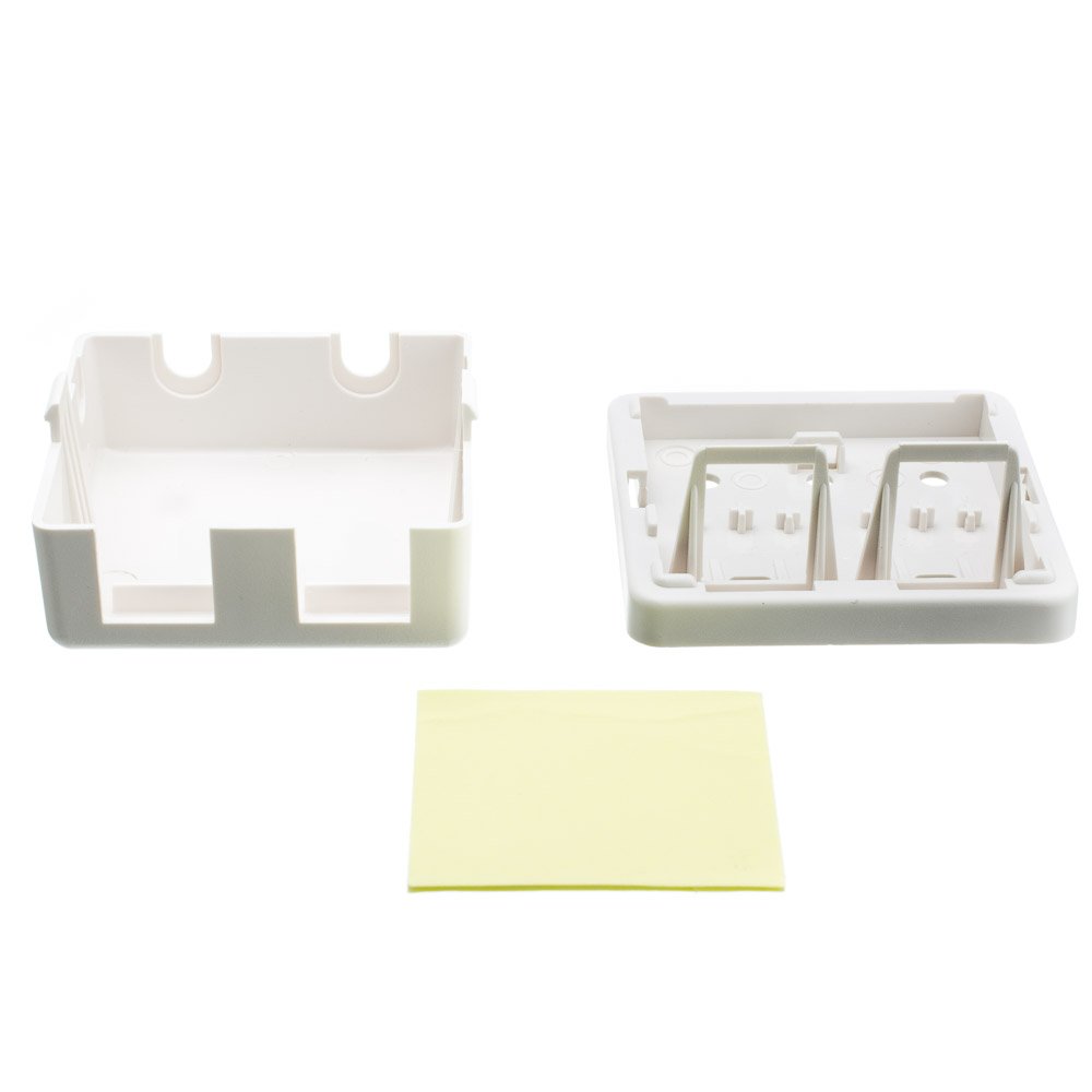 8 Port Keystone Jack Surface Mount Box - White, Network Wall Plate for Cat5e/Cat6 Ethernet, Home Theater & Security System Installation - Ideal for Office, Home & Data Center Cable Management