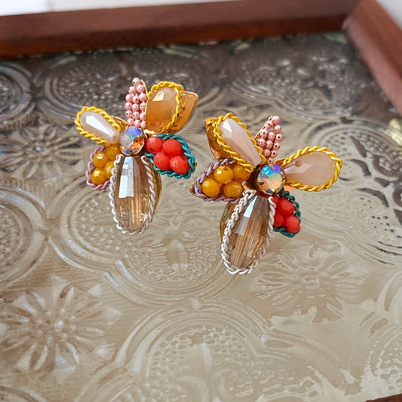 Boho Large Floral Stud Earrings for Women - Colorful Flower Dangle Earrings | HE12344 | Perfect for Boho Chic, Summer Outfits & Casual Wear