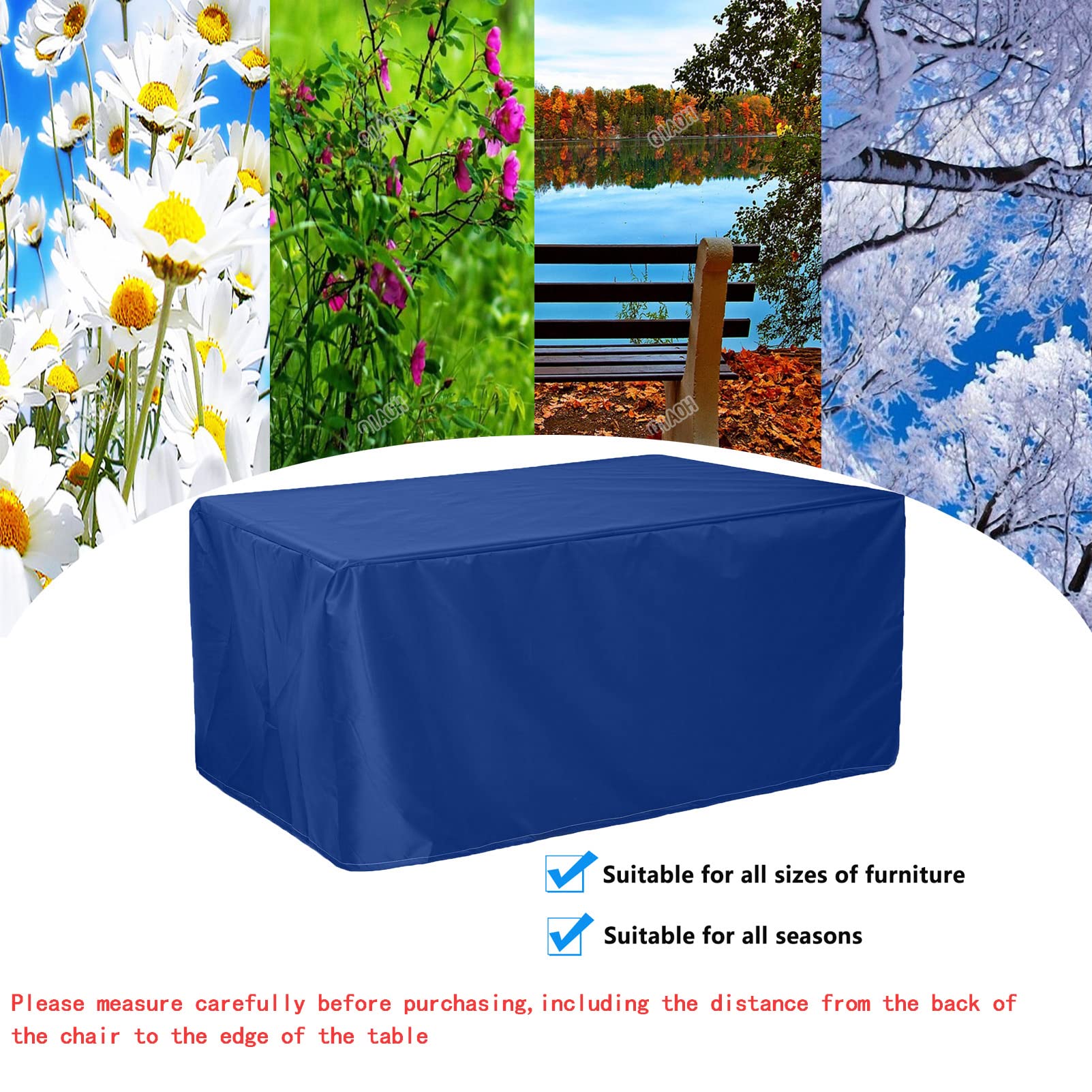 Waterproof 51x51x27in Cube Garden Furniture Covers - Heavy Duty Tear Resistant Oxford Fabric for Outdoor Patio Tables - Windproof Rattan Furniture Protection - Perfect for Patio, Deck, and Backyard Use