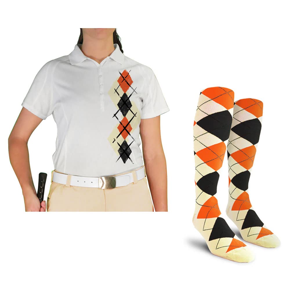 **Dry Fit Short Sleeve Graphic Golf Polo Shirt for Women - Breathable Moisture-Wicking Performance Top with Argyle Paradise Design - Perfect for Golf, Tennis & Casual Wear (Sizes 4A-4Z)**